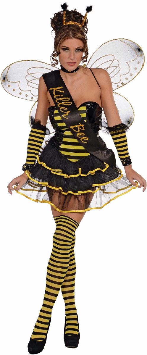 Killer Bee Queen Honey Bumble Sash Womens Adult Halloween Costume ...