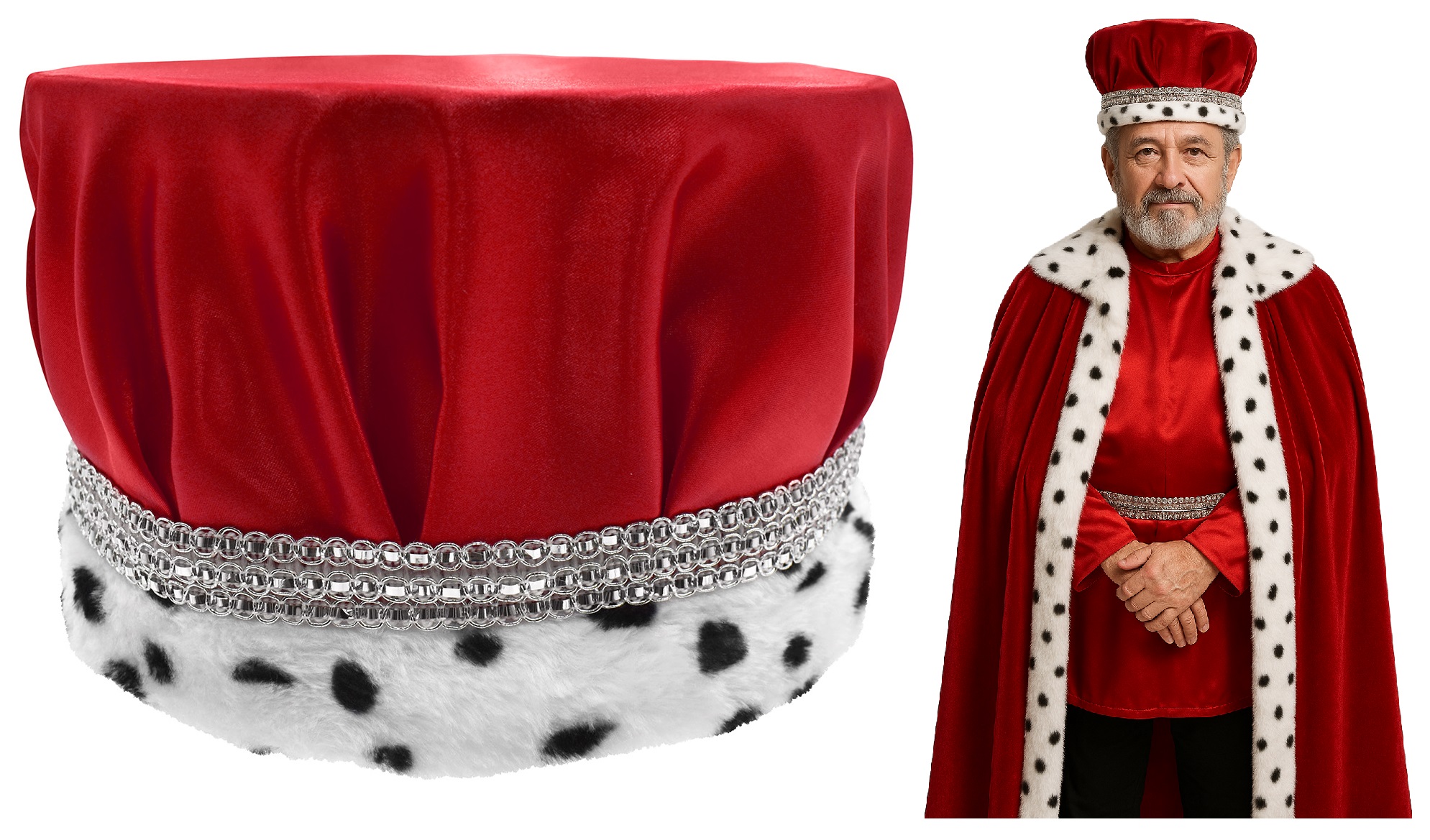 Adult King Queen Prom Formal Pageant Crown Folding Collapsible Top Hat Costume - Picture 16 of 22