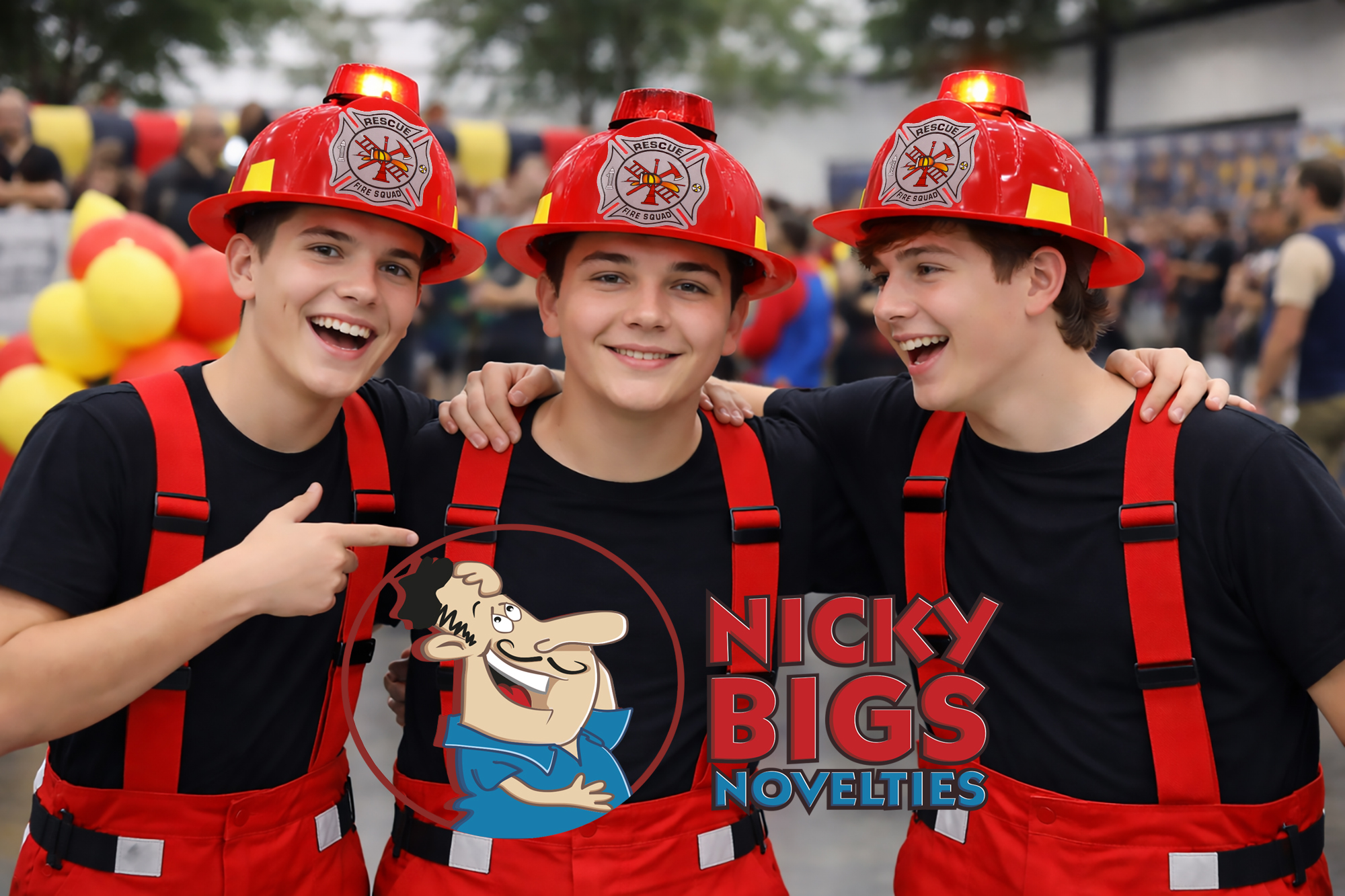 Fireman Plastic Helmet Light Up Firefighter Hat With Siren Costume Accessory