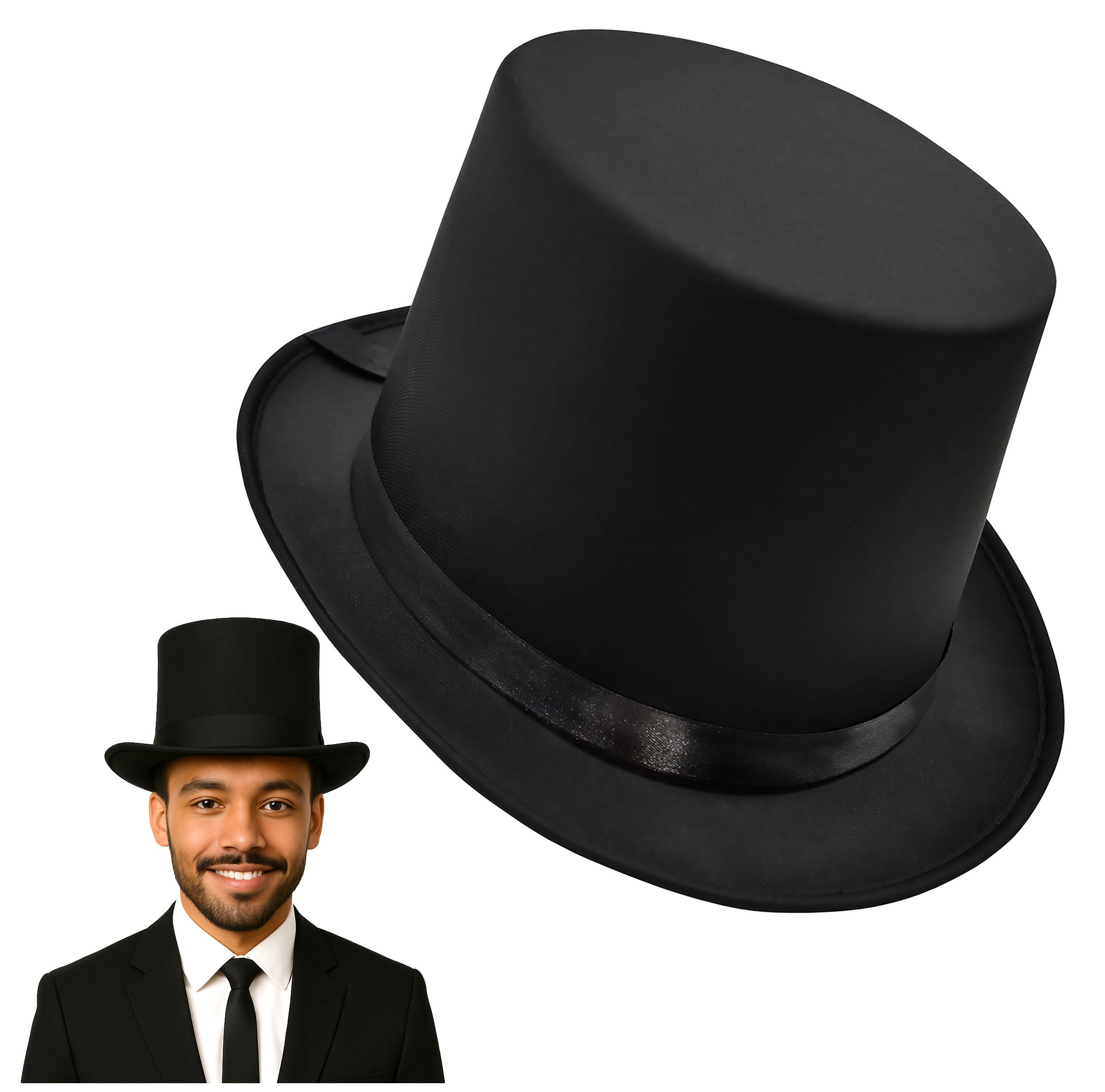 Adult Satin Top Hat Magician Gentleman Roaring 20s Tuxedo Formal Costume - Picture 2 of 56