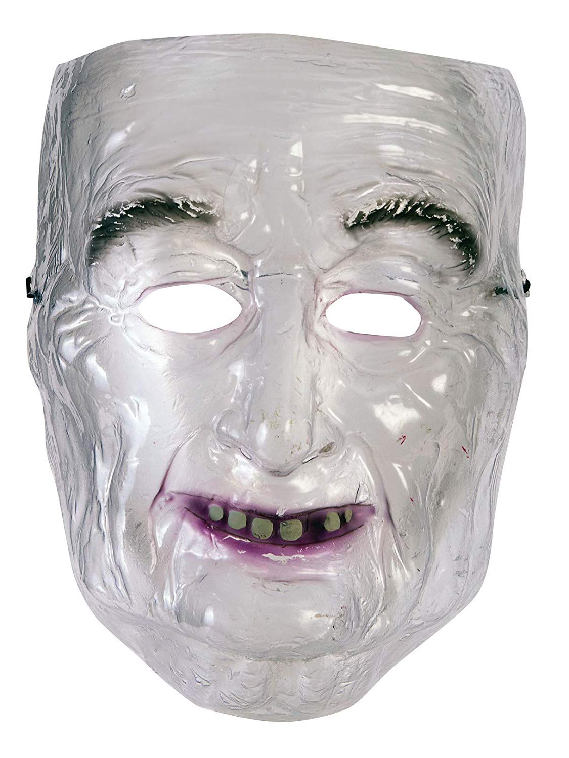 Old Man Mask Transparent Plastic Clear Face Adult Halloween Costume
