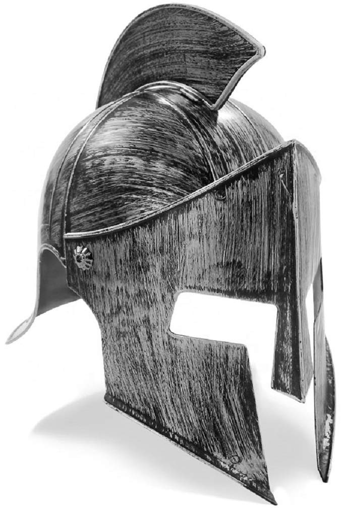 Medieval Knight Greek Spartan Helmet And Spear Prop Roman Gladiator Costume - Picture 27 of 29