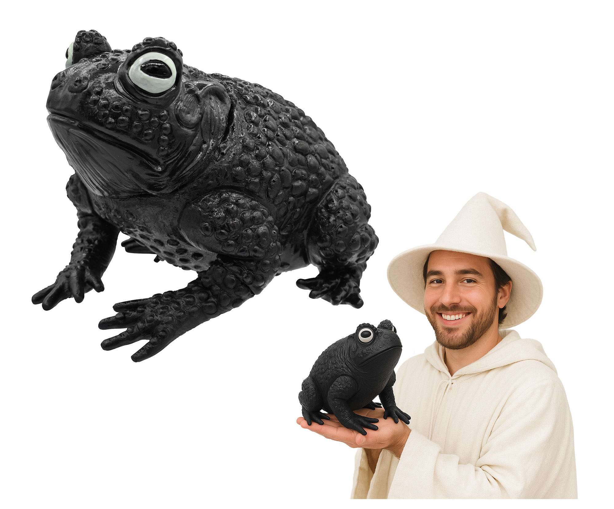 Black Witches Giant Frog Toad Garden Halloween Prop Decoration
