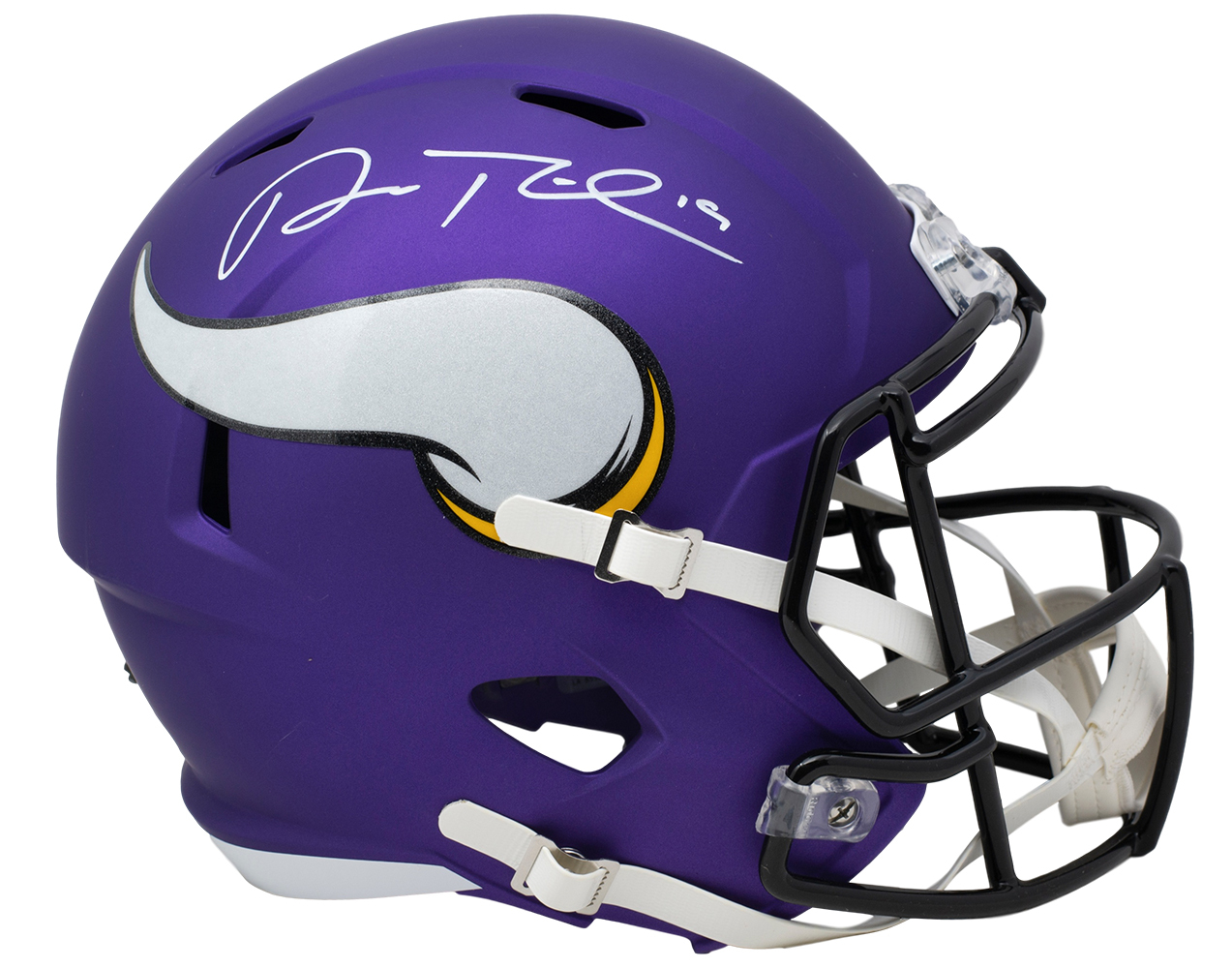 Adam Thielen Signed Full Size Matte Purple Speed Replica Helmet w/Case