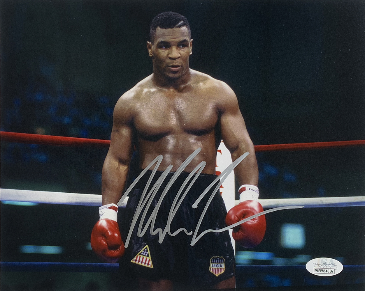 Mike Tyson Signed 8x10 Boxing Stare Down Photo Jsa Itp Ebay