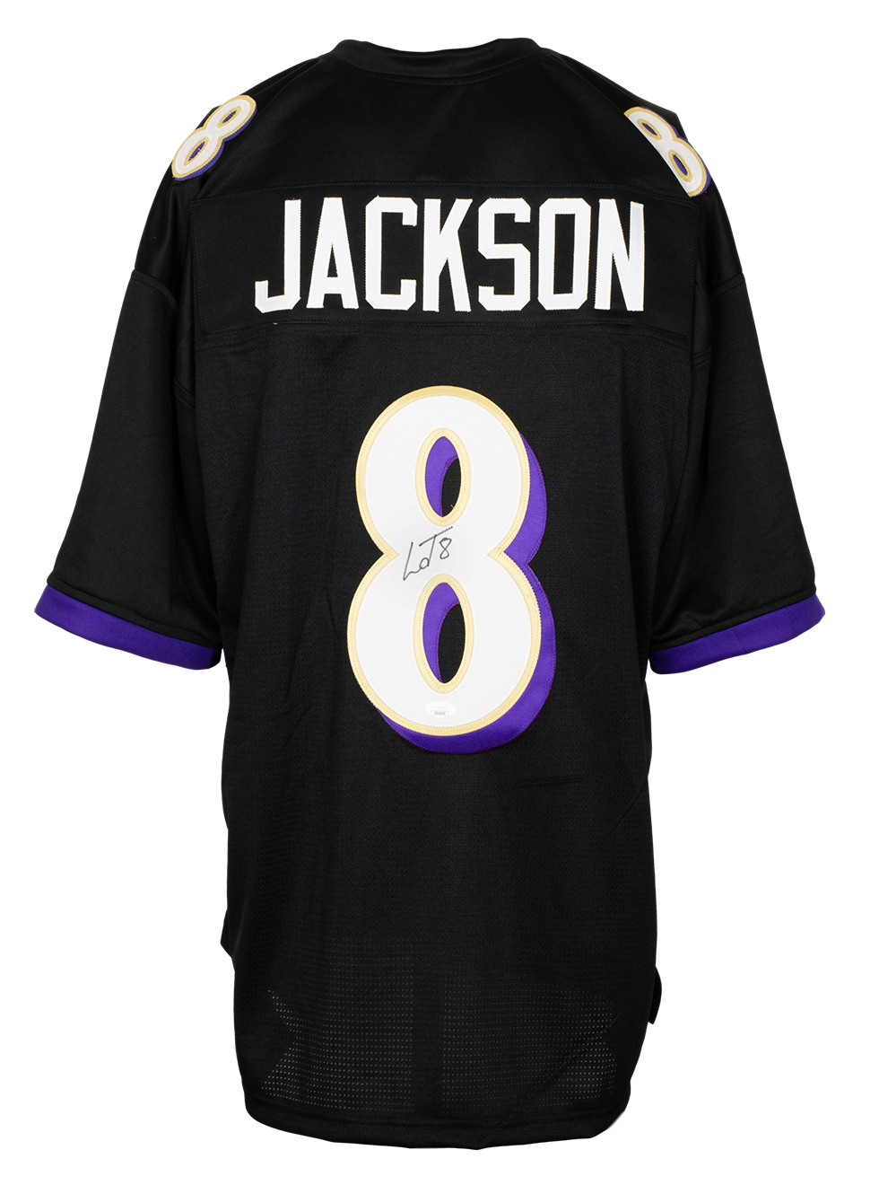 Lamar Jackson Signed Custom Black Pro-Style Football Jersey JSA