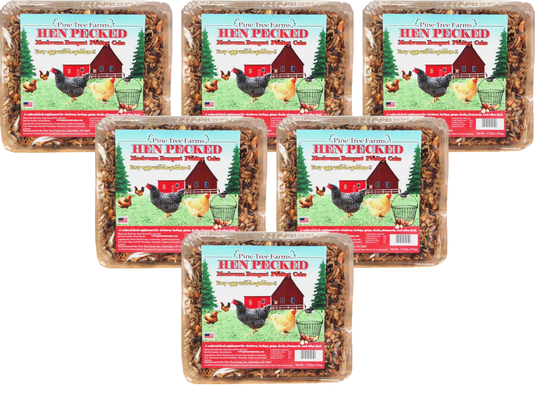 Pine Tree Farms Hen Pecked Mealworm Poultry Cake 1.75 lbs 4000 