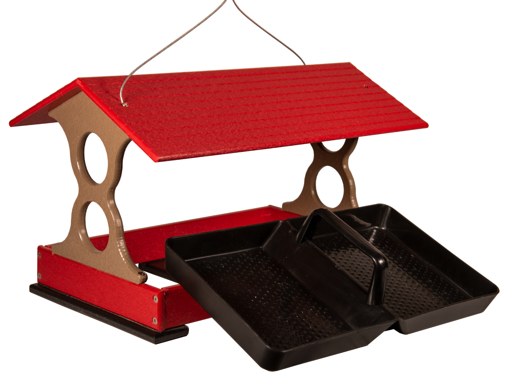 fly thru cedar platform bird feeder