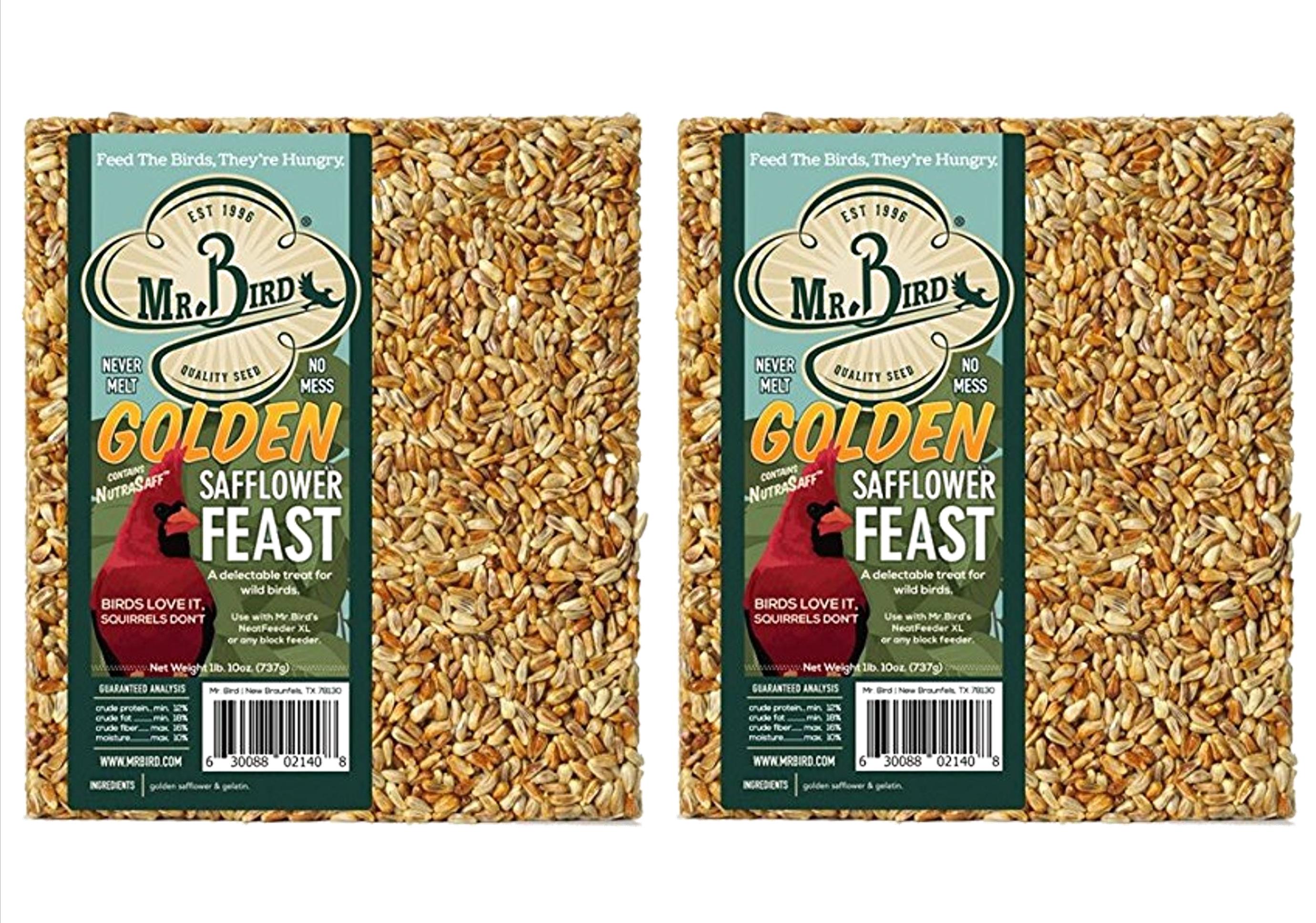 Mr Bird Golden Safflower Feast Large Block 1 lb 10 oz. 1, 2, 4, 6 or 12 Packs 