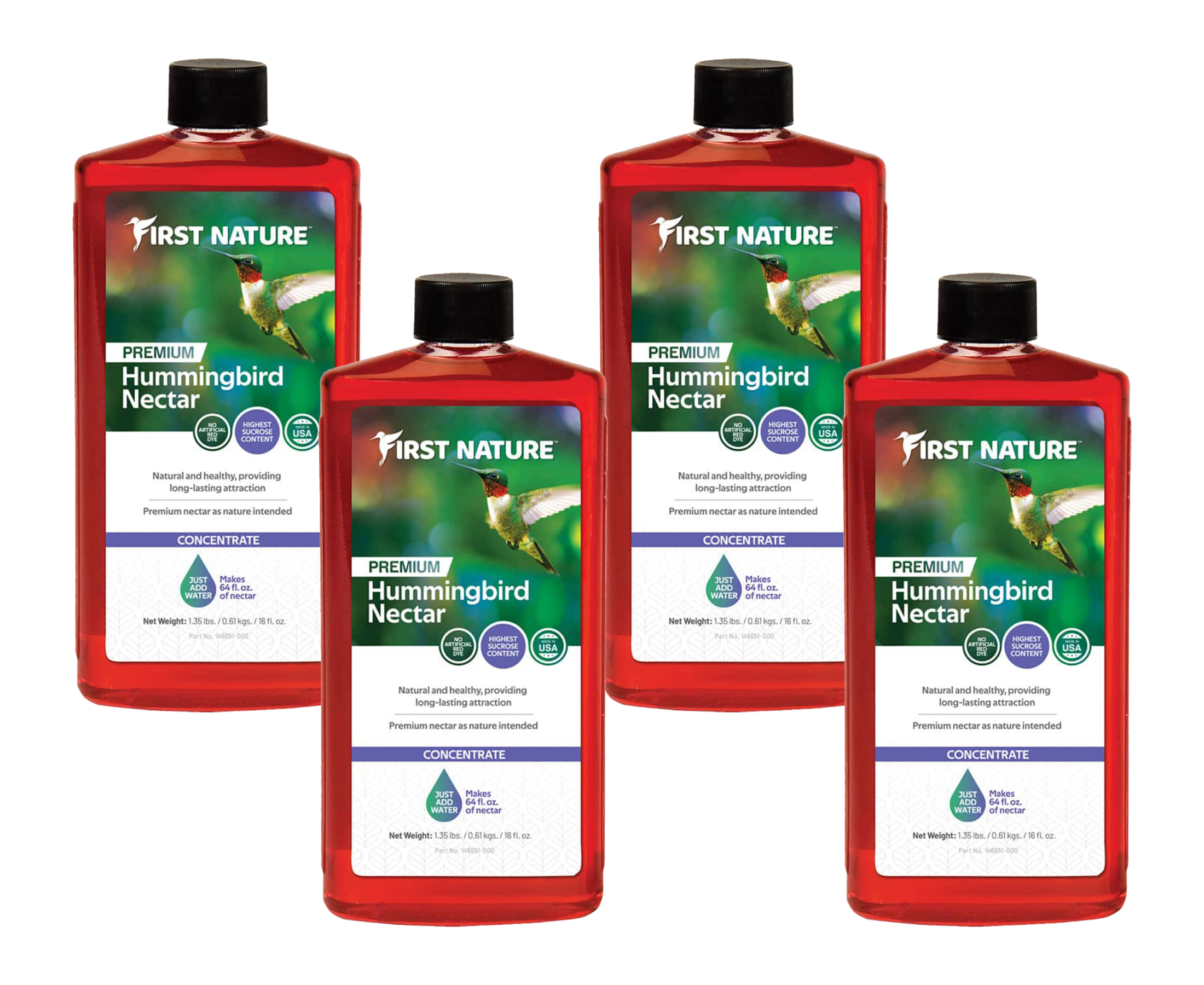 Makes 16 oz. 12-Pack First Nature 3056 Red Hummingbird Nectar Concentrate 4 oz 