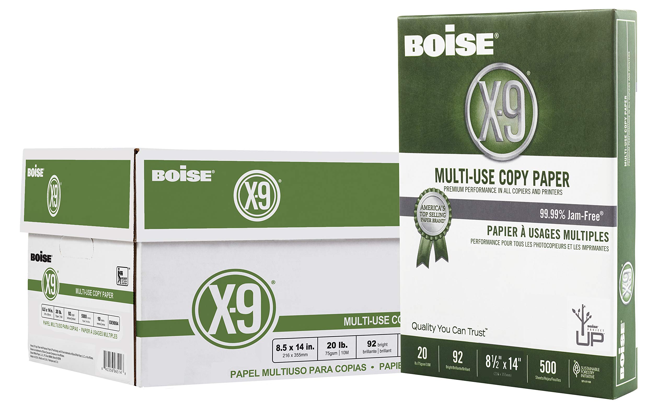 Boise X9 MultiUse Copy Paper, 8.5" x 14" Legal, 92 Bright White, 20