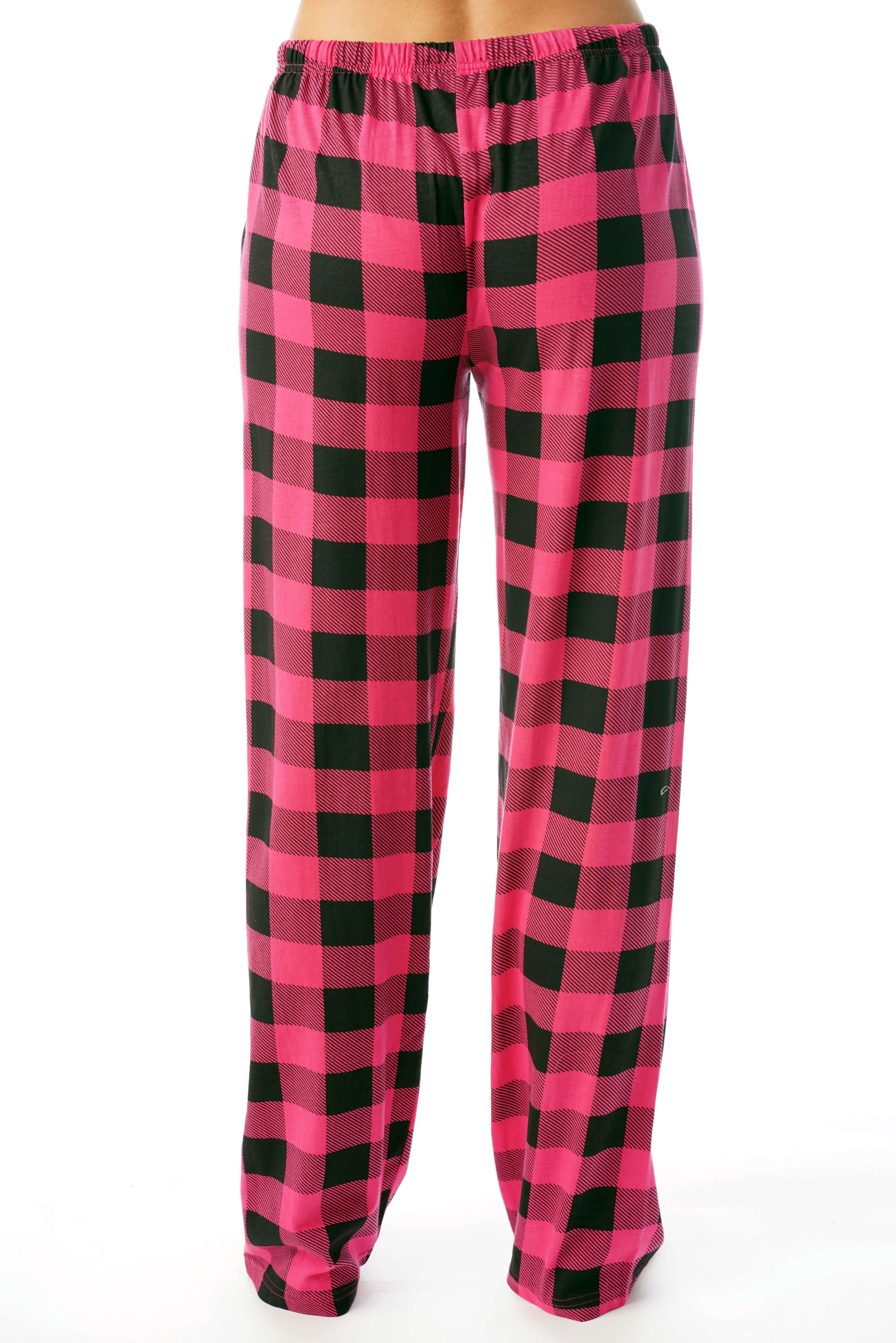 Pink and black plaid pajama pants sale