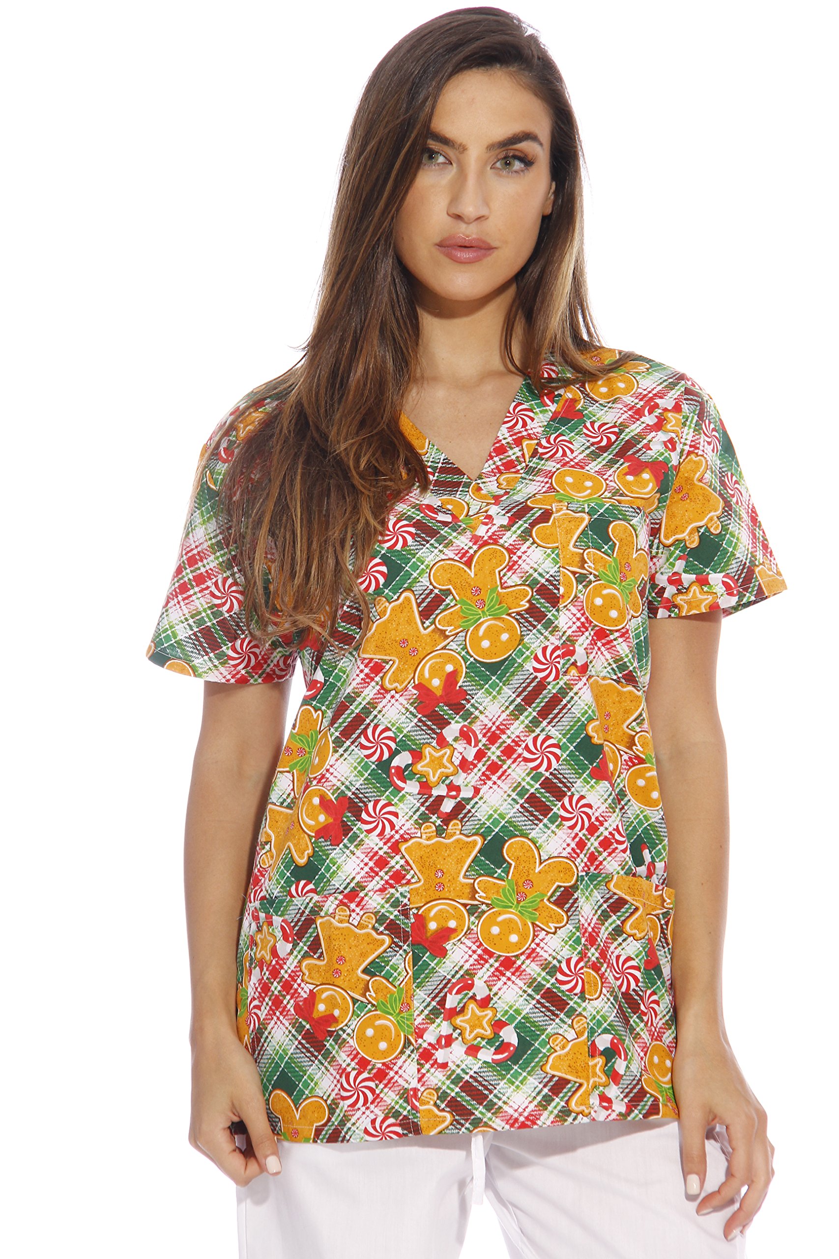Just Love Women's Scrub Tops / Holiday Scrubs / Nursing Scrubs - Picture 5 of 51
