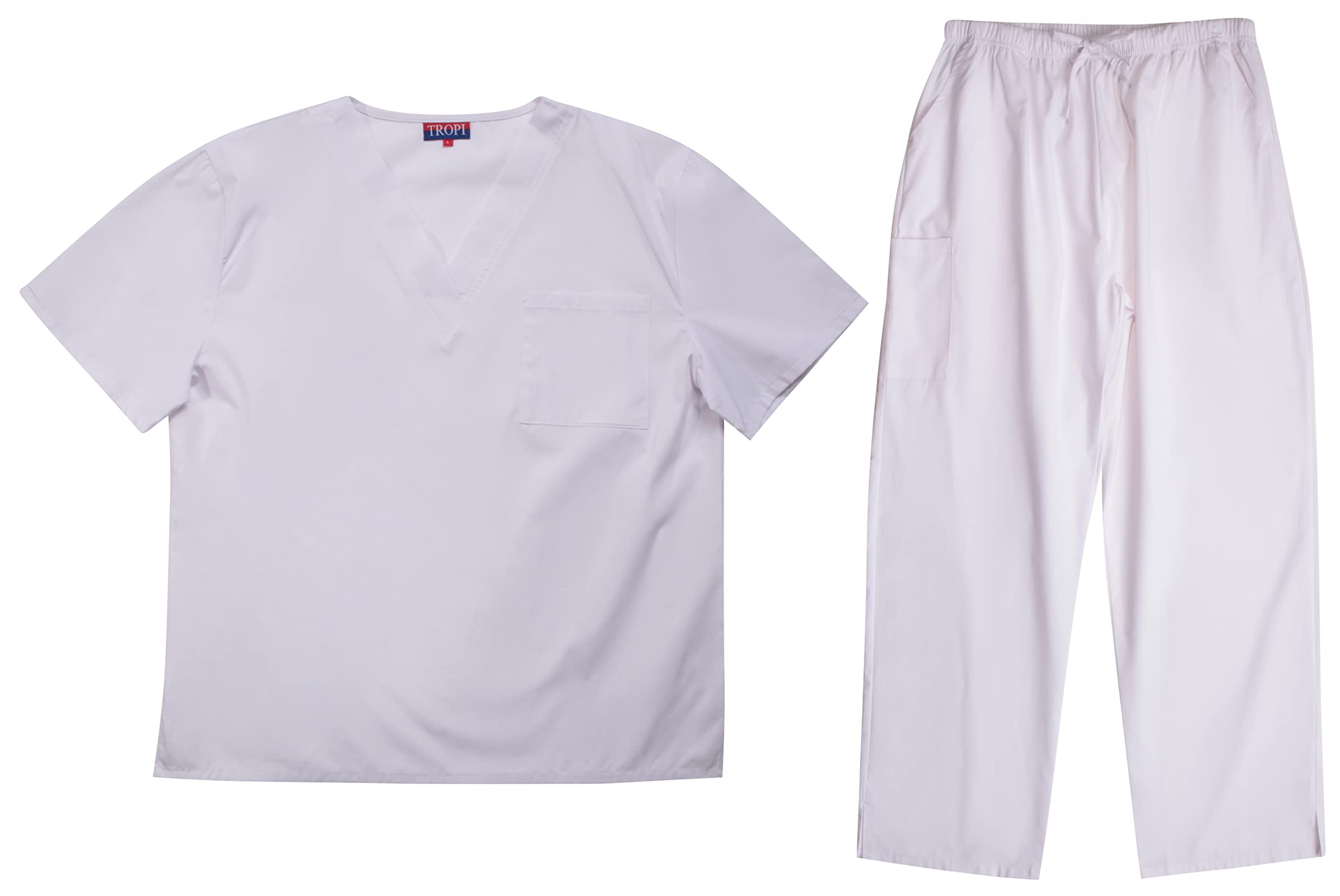 Tropi Mens Scrub Sets - Four Pocket Medical Scrubs Uniform (V-Neck