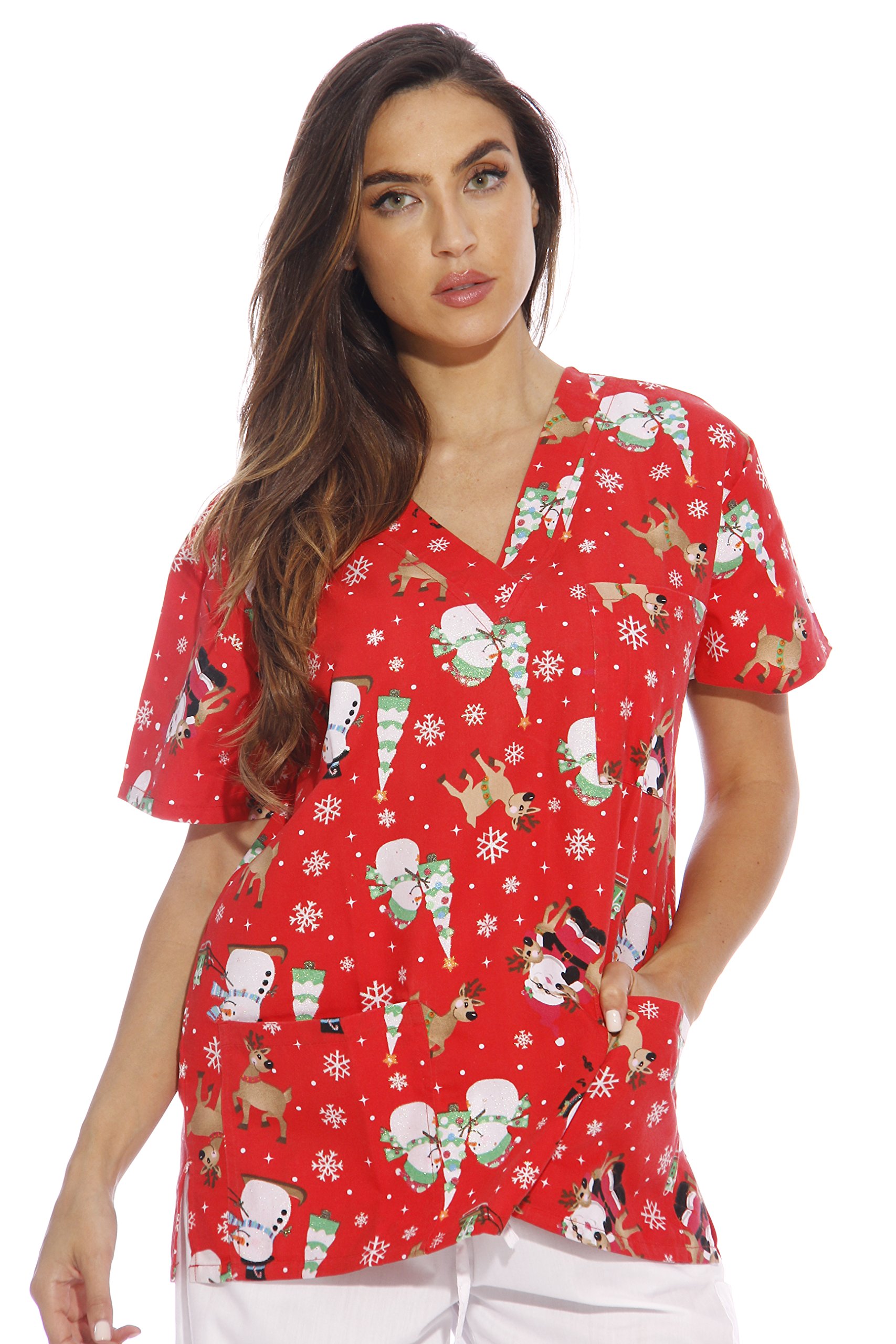 Just Love Women's Scrub Tops / Holiday Scrubs / Nursing Scrubs - Picture 35 of 51