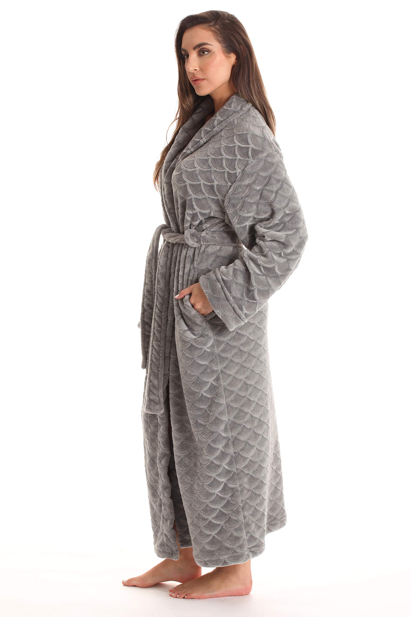 Just Love Velour Kimono Robe Hooded Bath Robes for Women Maxi Length | eBay