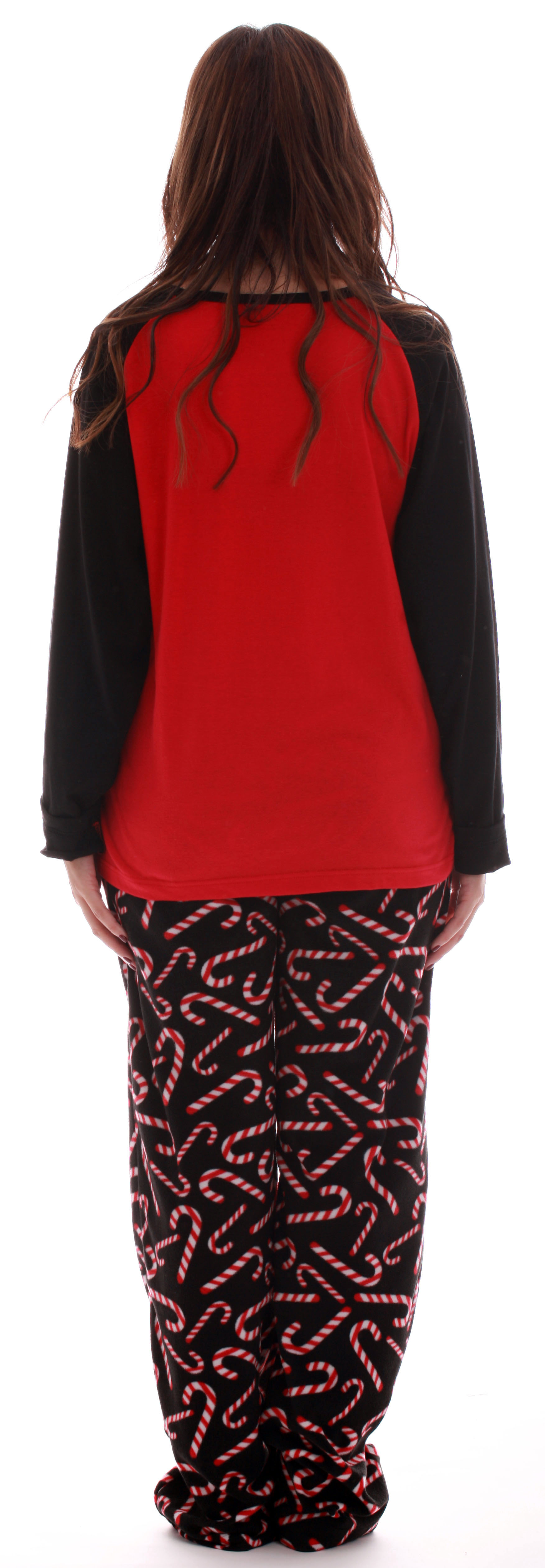 Followme Women's Microfleece Button-Front PJ Set With Socks - Candycane Print, Plus Size 1X
