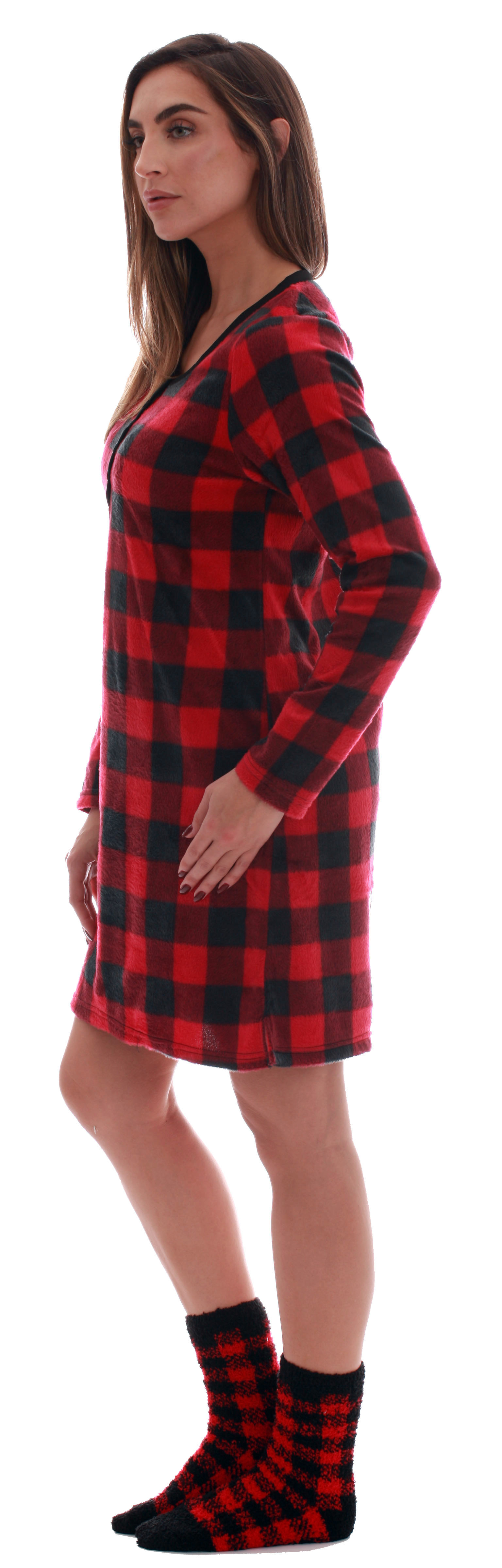 Just Love Womens Ultra-Soft Sleep Shirt Nightgown with Matching Fuzzy Socks | eBay