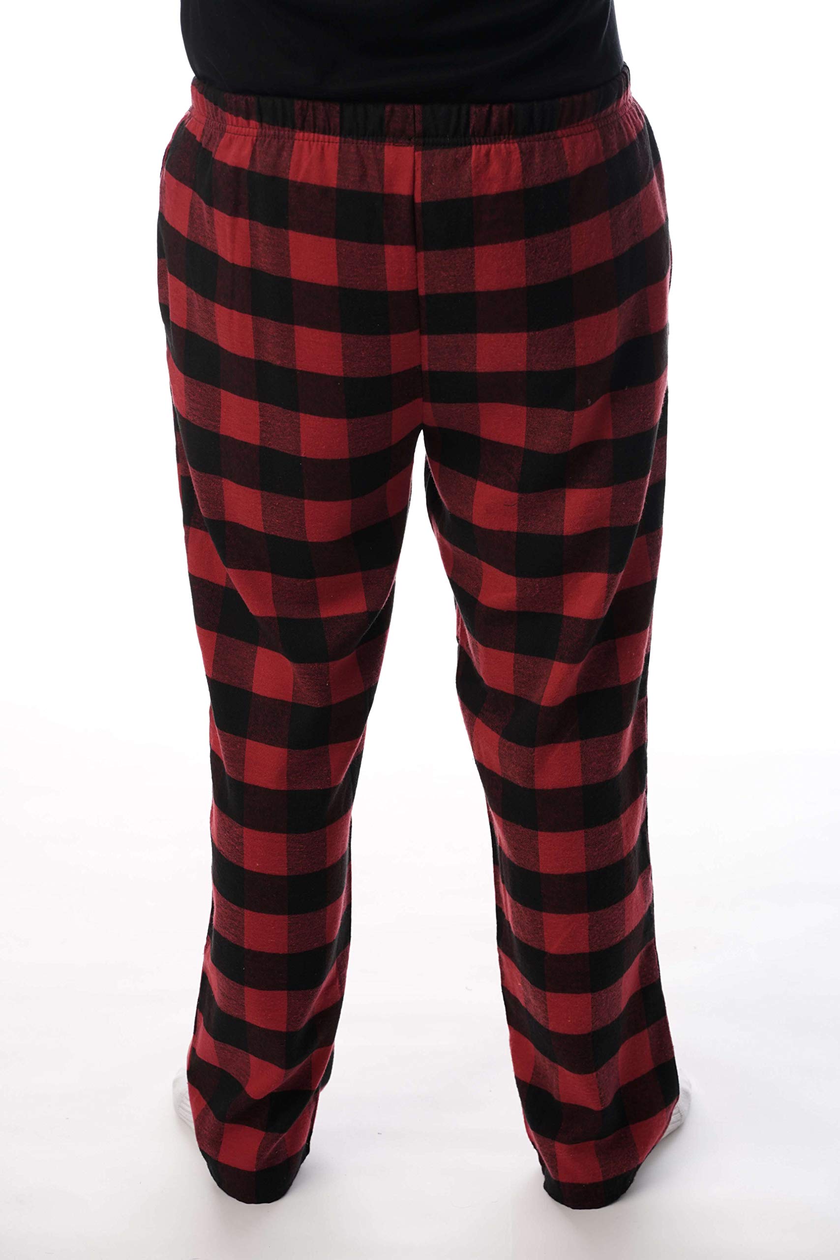 Men's Flannel Pajamas - Plaid Pajama Pants for Black Size X
