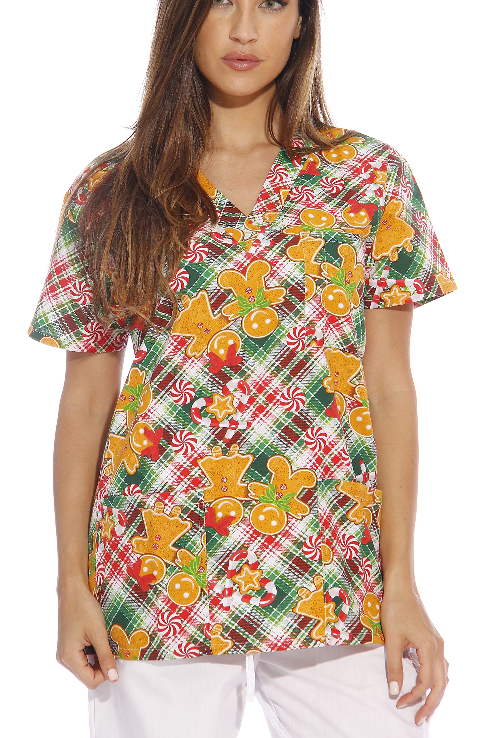 Just Love Women's Scrub Tops / Holiday Scrubs / Nursing Scrubs - Picture 2 of 51