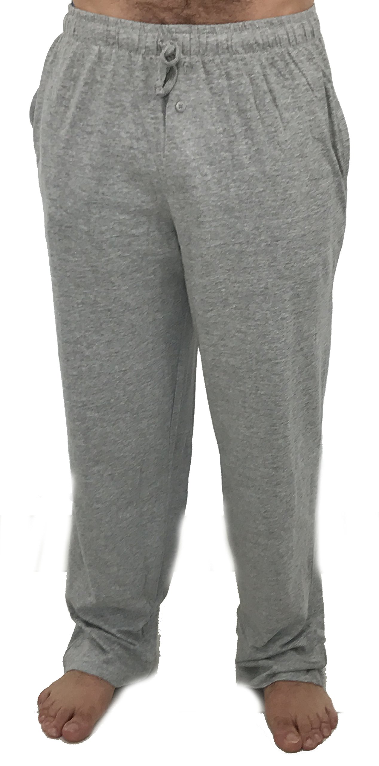 Men's Jersey Knit Pajama Pants With Drawstring - 100% Cotton Lounge & Sleep Pants