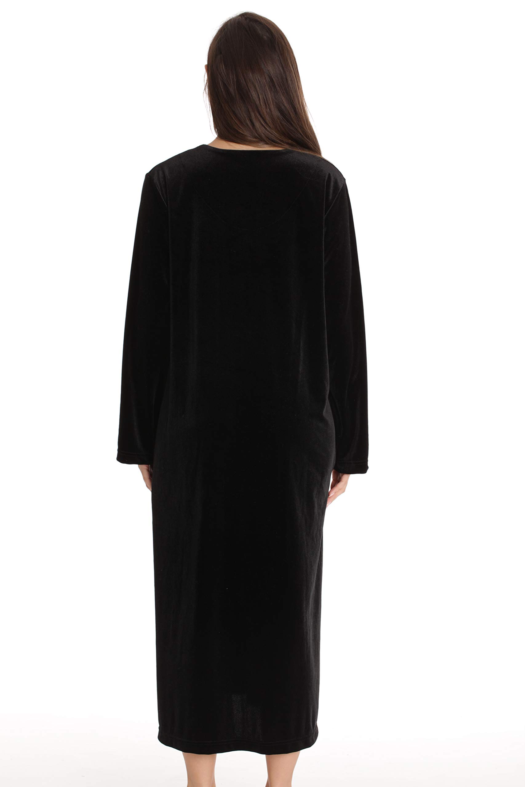 Just Love Stretch Velour Embroidered Zipper Lounger Robe for Women with ...