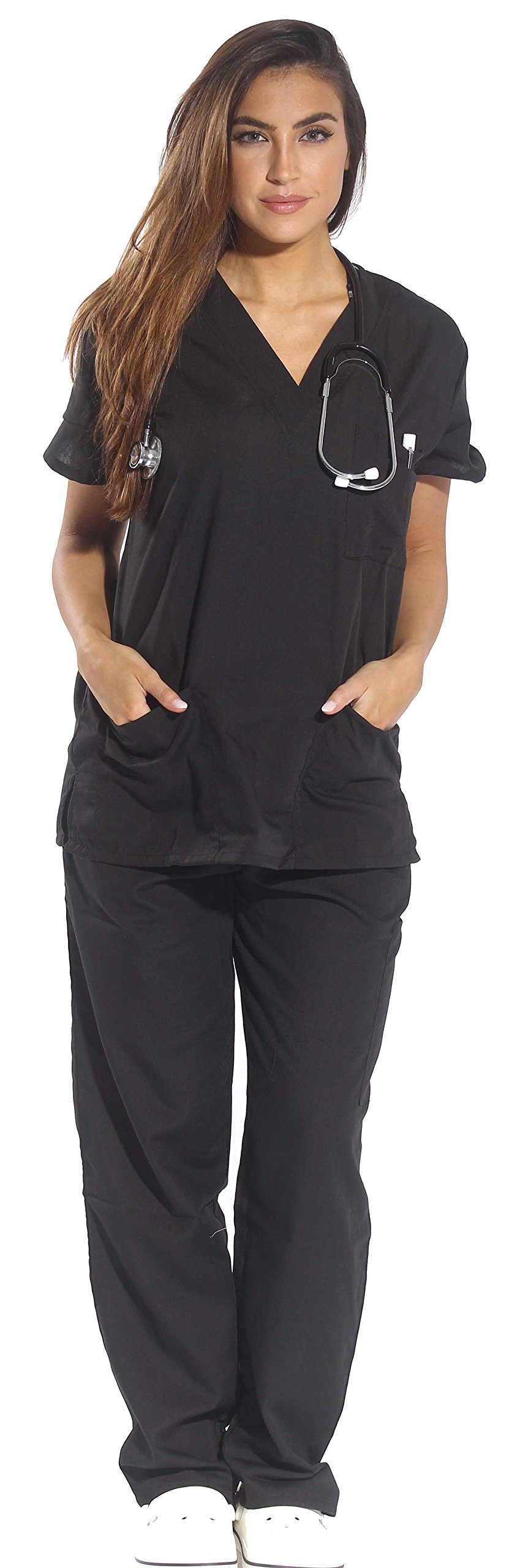 Just Love Women's Scrub Sets Six Pocket Medical Scrubs Black Size Medium  Yex7 for sale online 