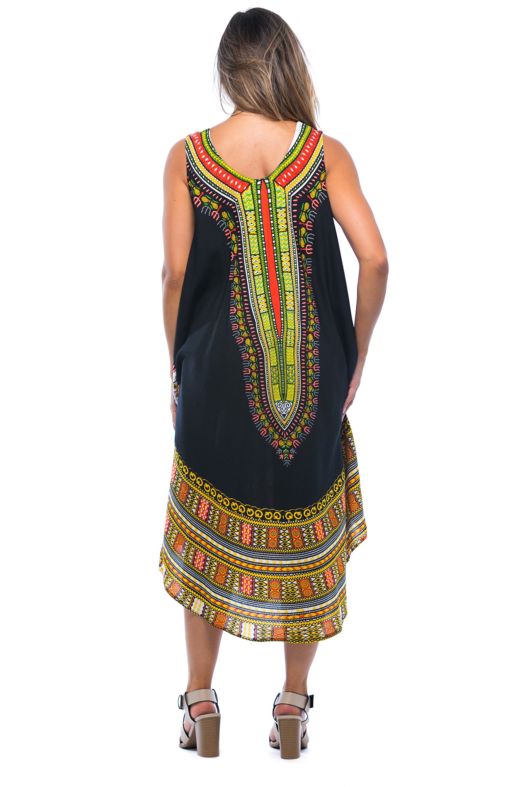 Riviera Sun African Print Dashiki Dress for Women - Main Image