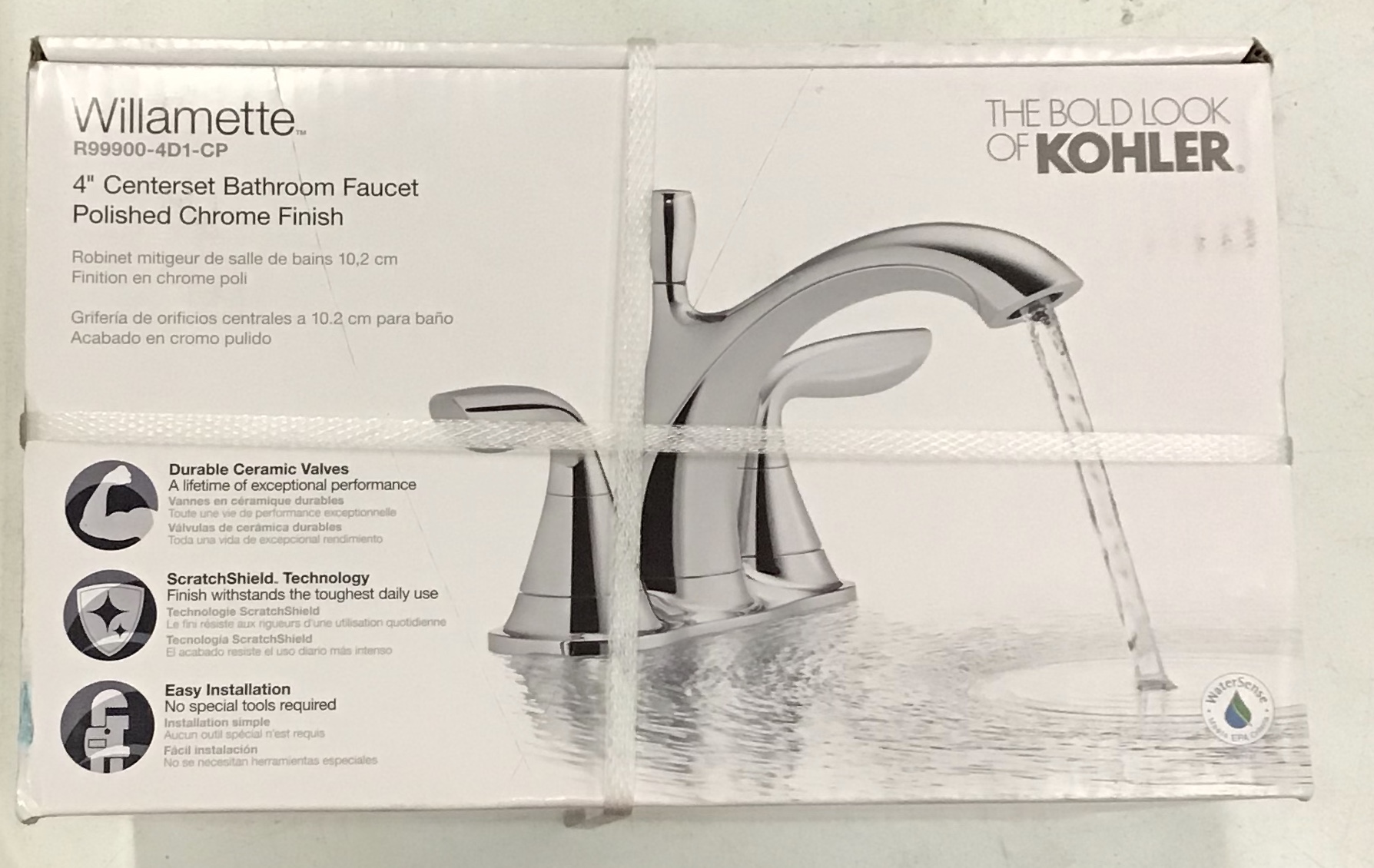 Kohler Willamette 4" Centerset Bathroom Faucet Polished Chrome