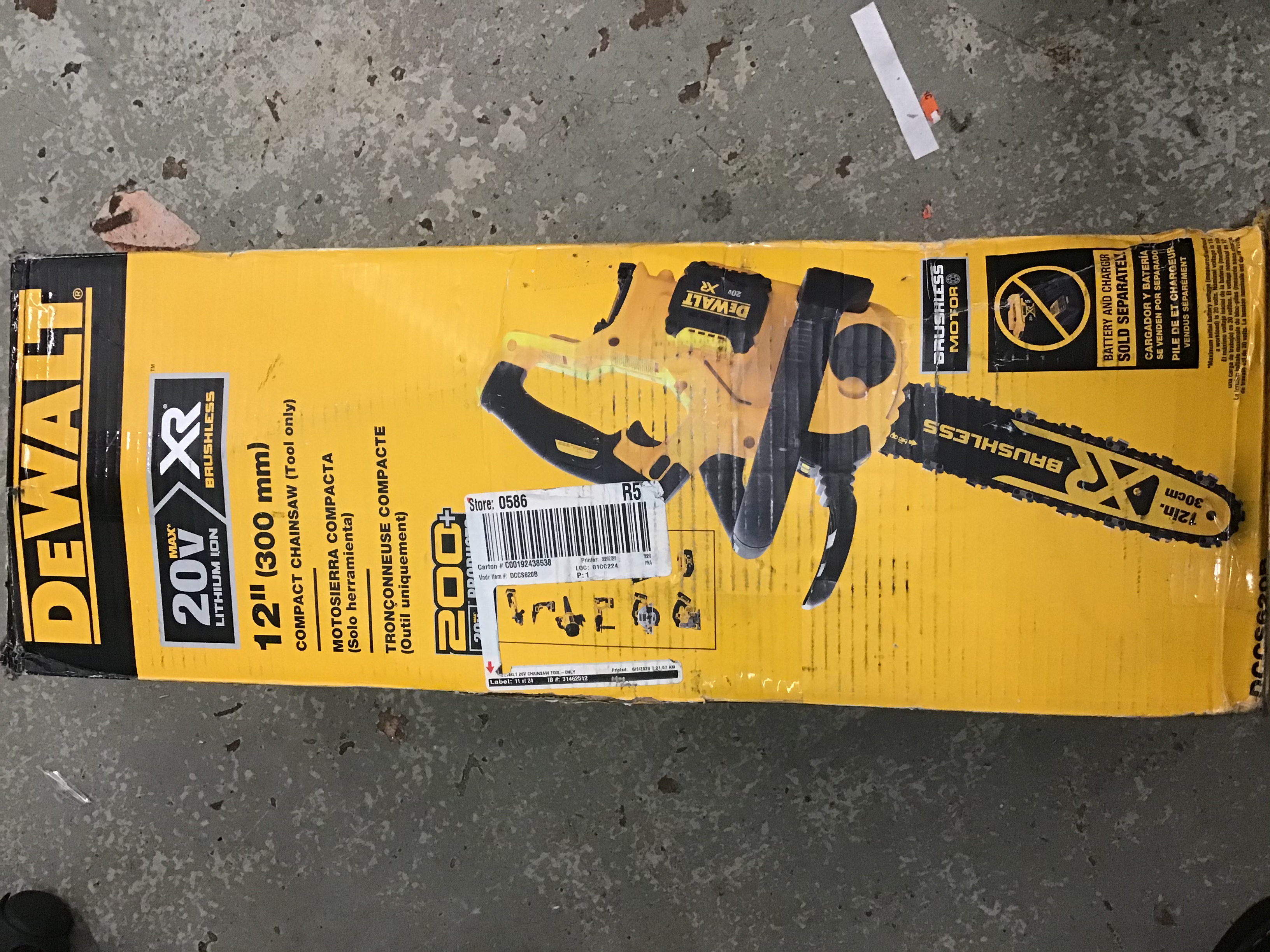 DEWALT DCCS620B 20V MAX XR Compact 12 in. Cordless Chainsaw (Tool Only
