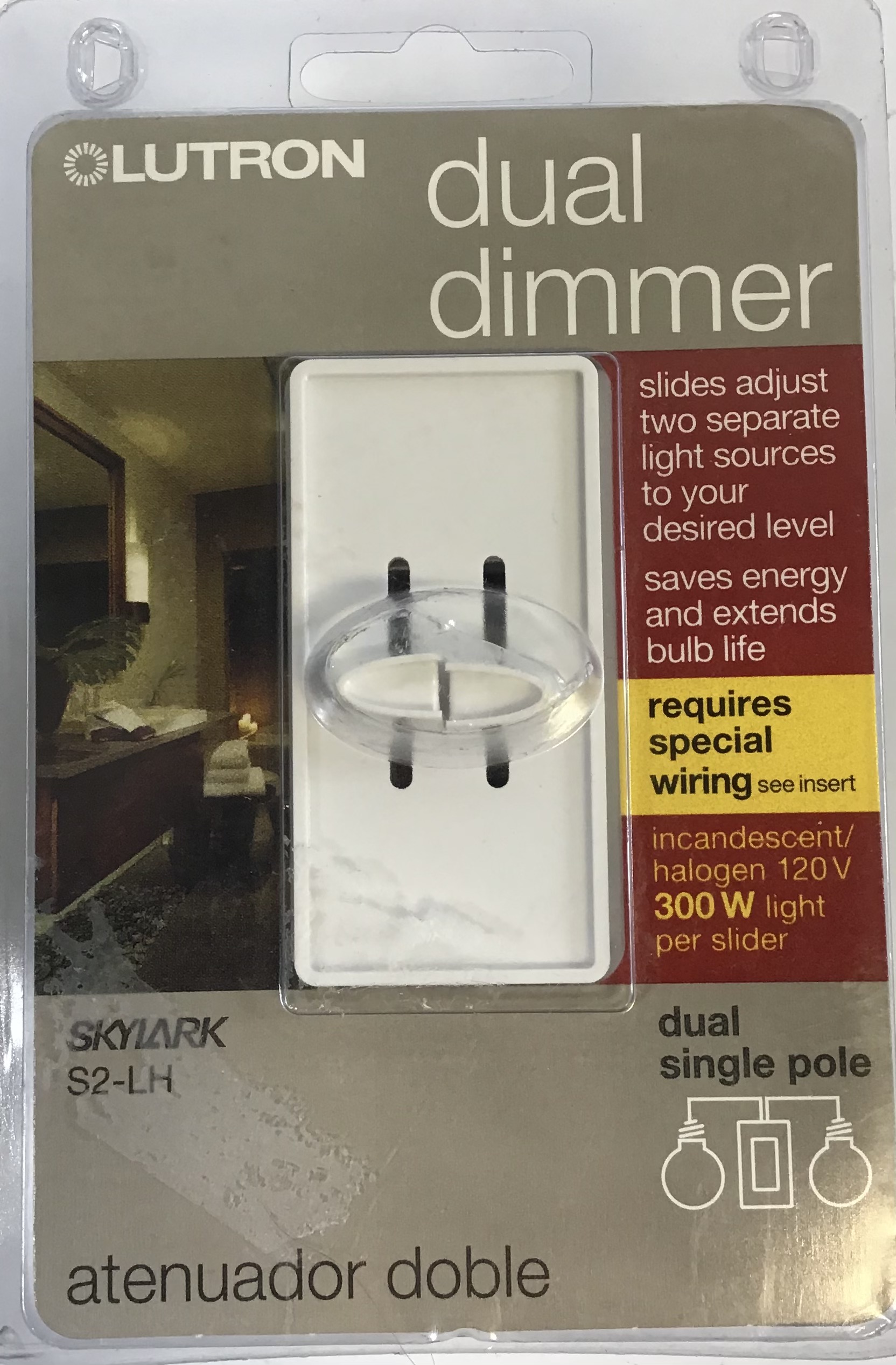 Lutron S2LHWH dual/single pole dimmer switch [N] 27557684460 eBay