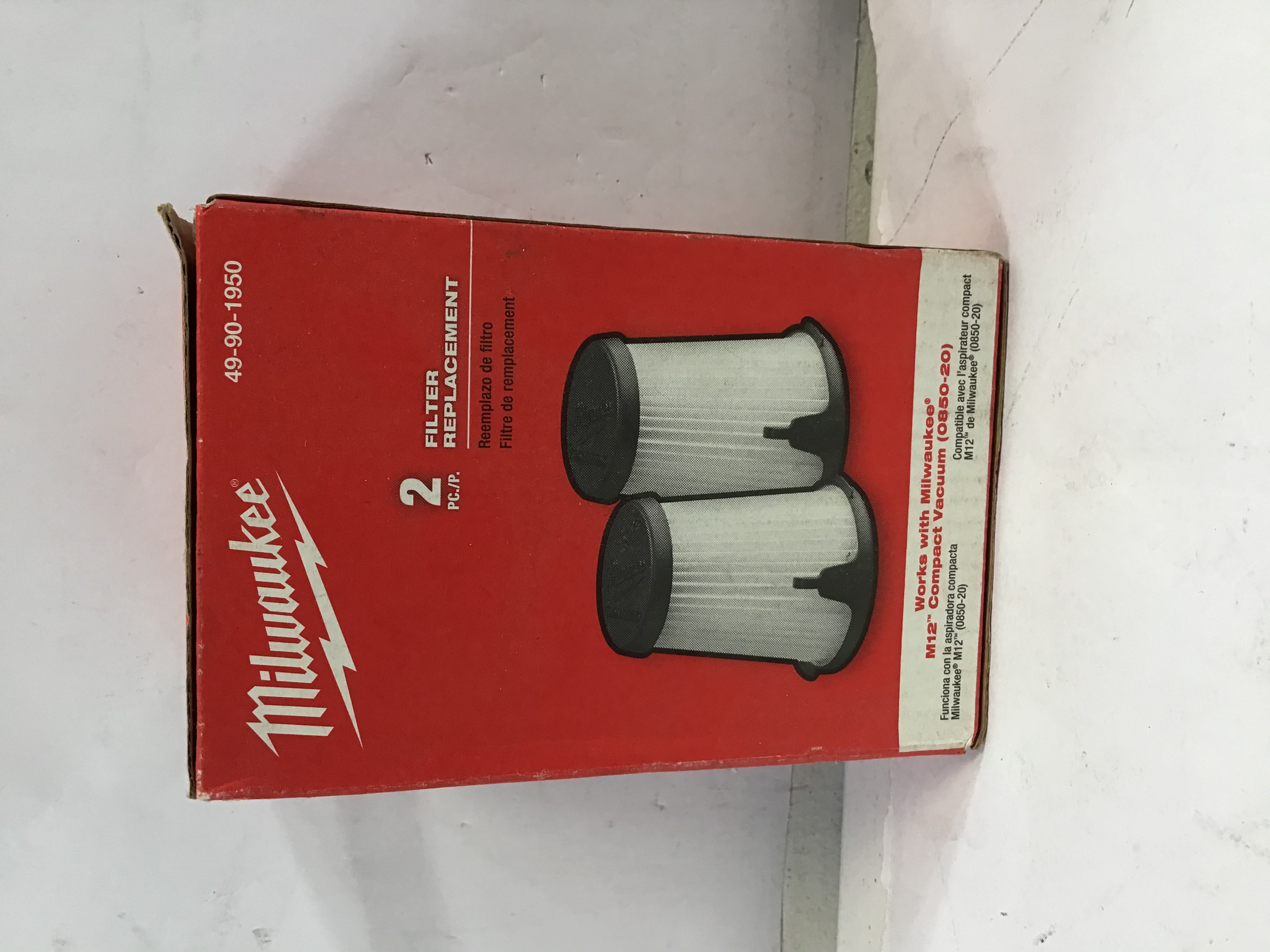 Milwaukee Genuine 49901950 Replacement Dry Filters for M12 Compact
