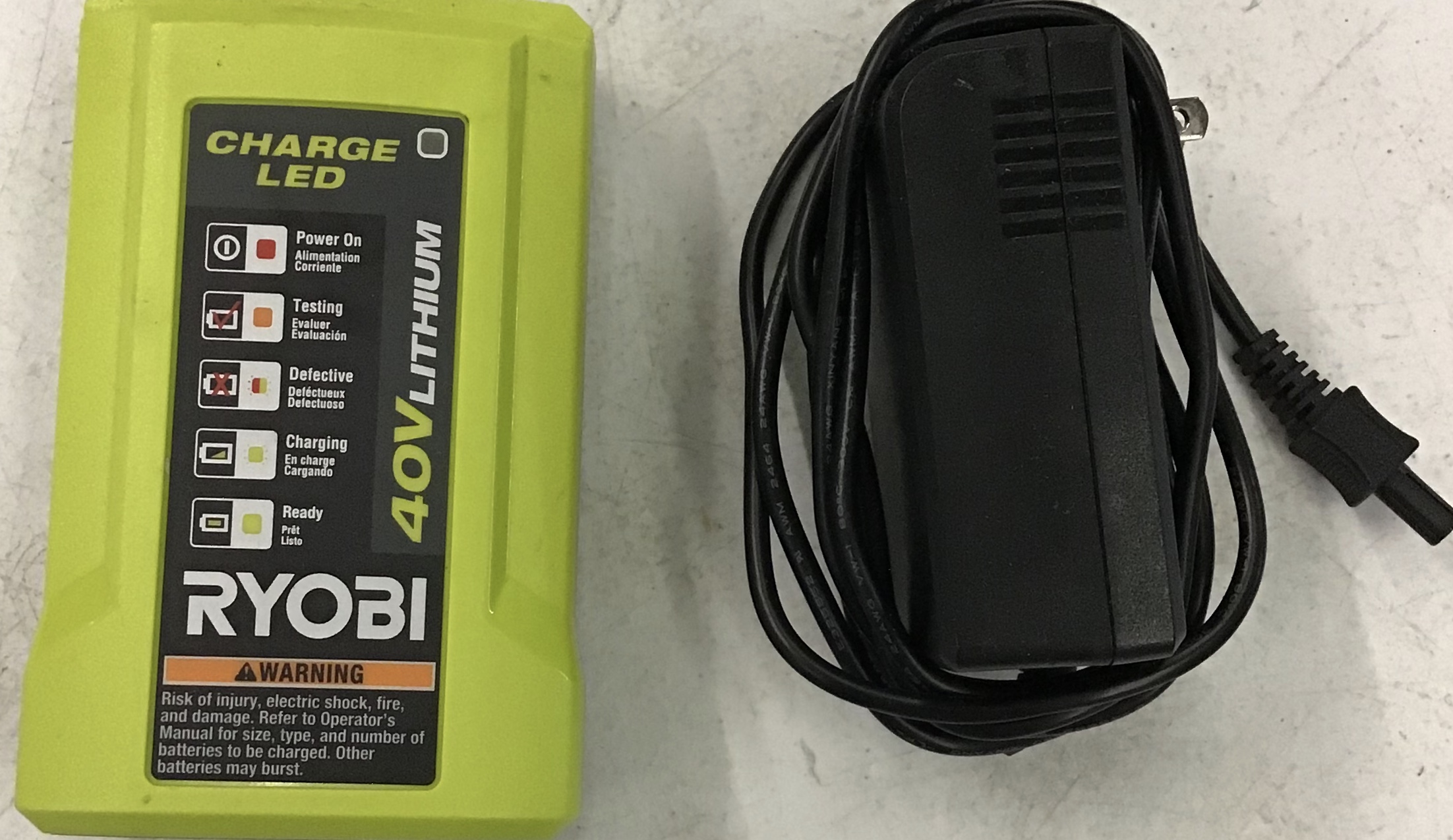 Ryobi OP404 Lithiumion 40 Volt Battery Charger 681920965152 eBay