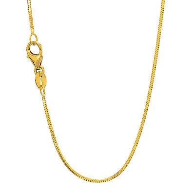 JewelStop 14k Solid Gold Yellow Or White 0.8 mm Octagonal Snake Chain 16 Lobster Claw Clasp 