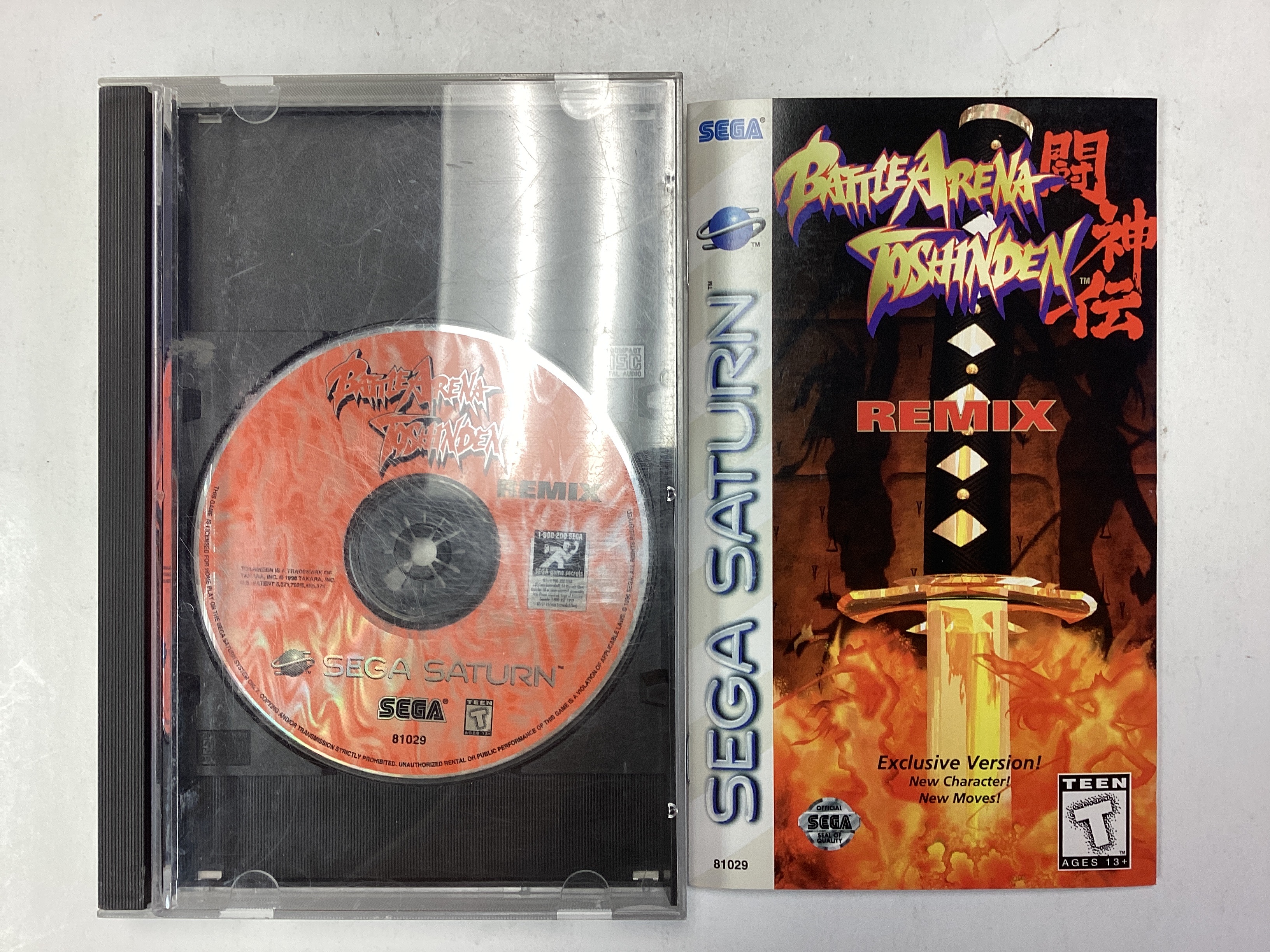 Battle Arena Toshinden Remix- Sega Saturn Complete TESTED CIB with
