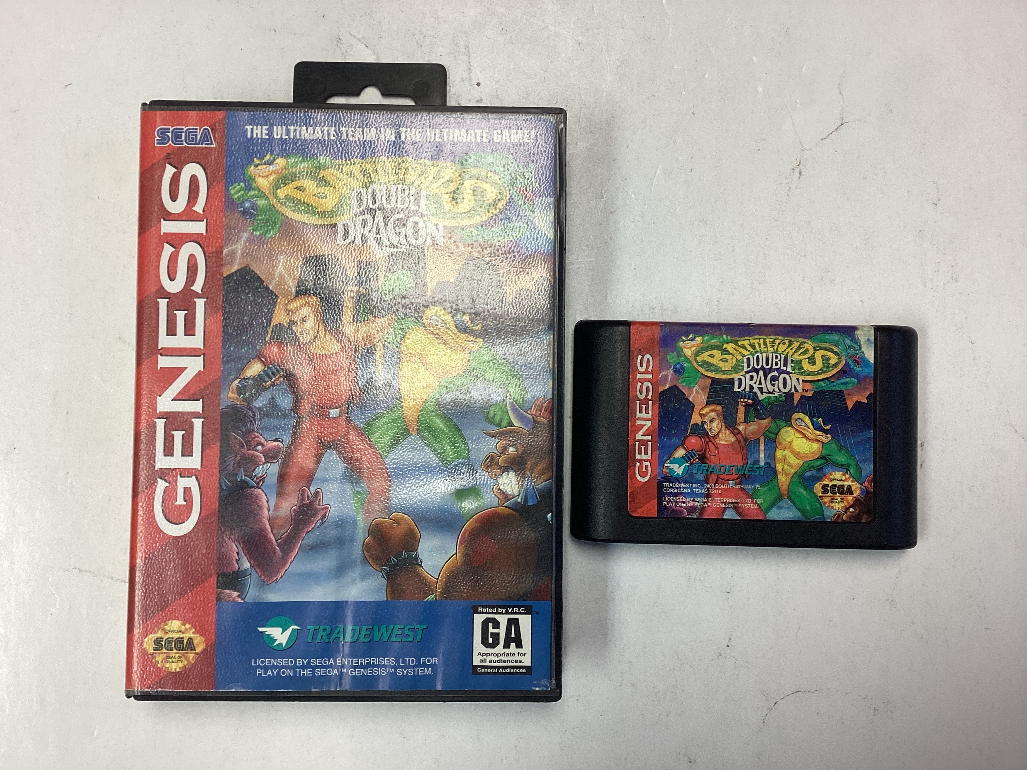 Battletoads Double Dragon- Sega Genesis Box and Case no Manual