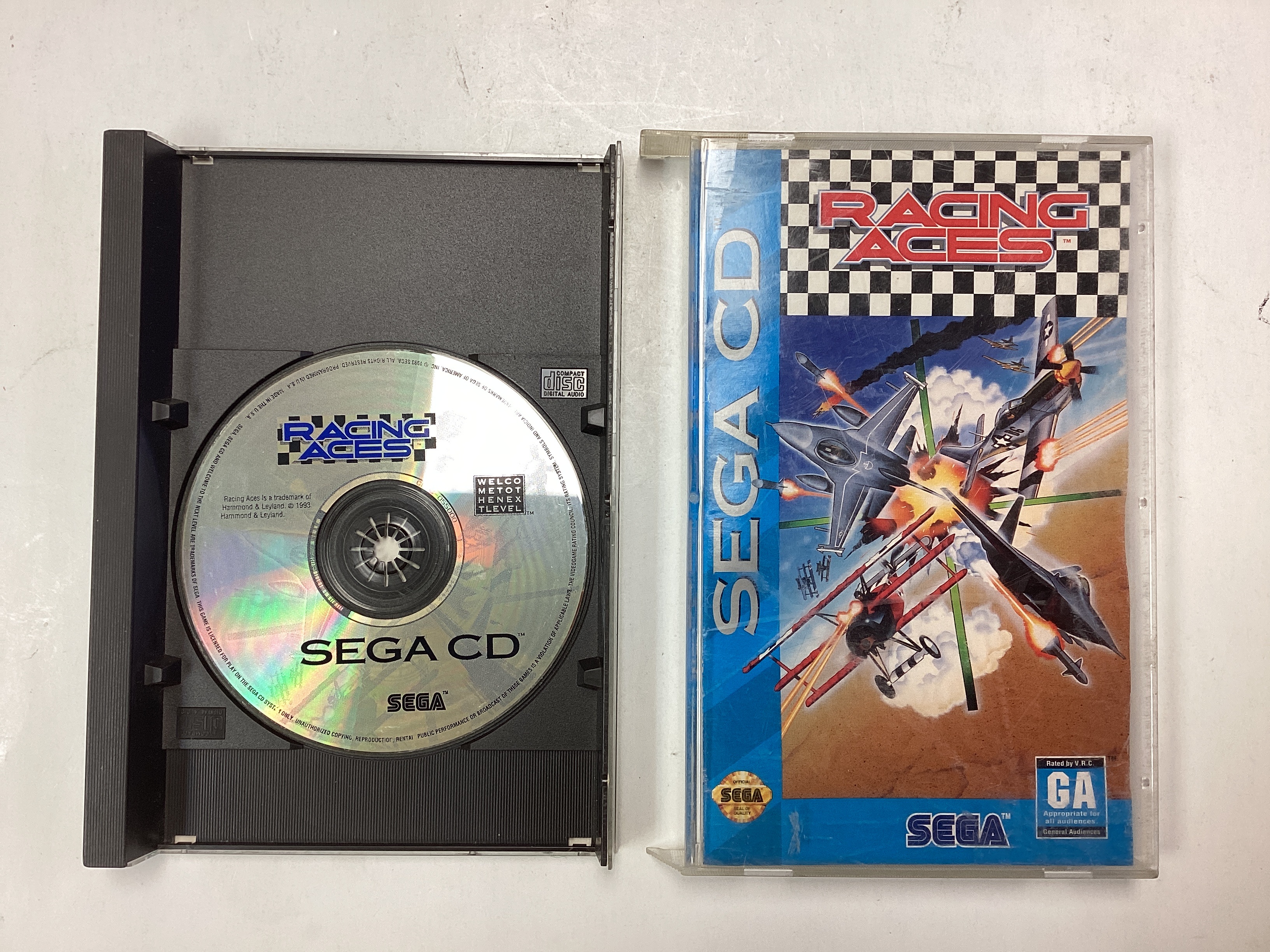 Racing Aces- Sega CD Long Box and Game no Manual TESTED with Reg