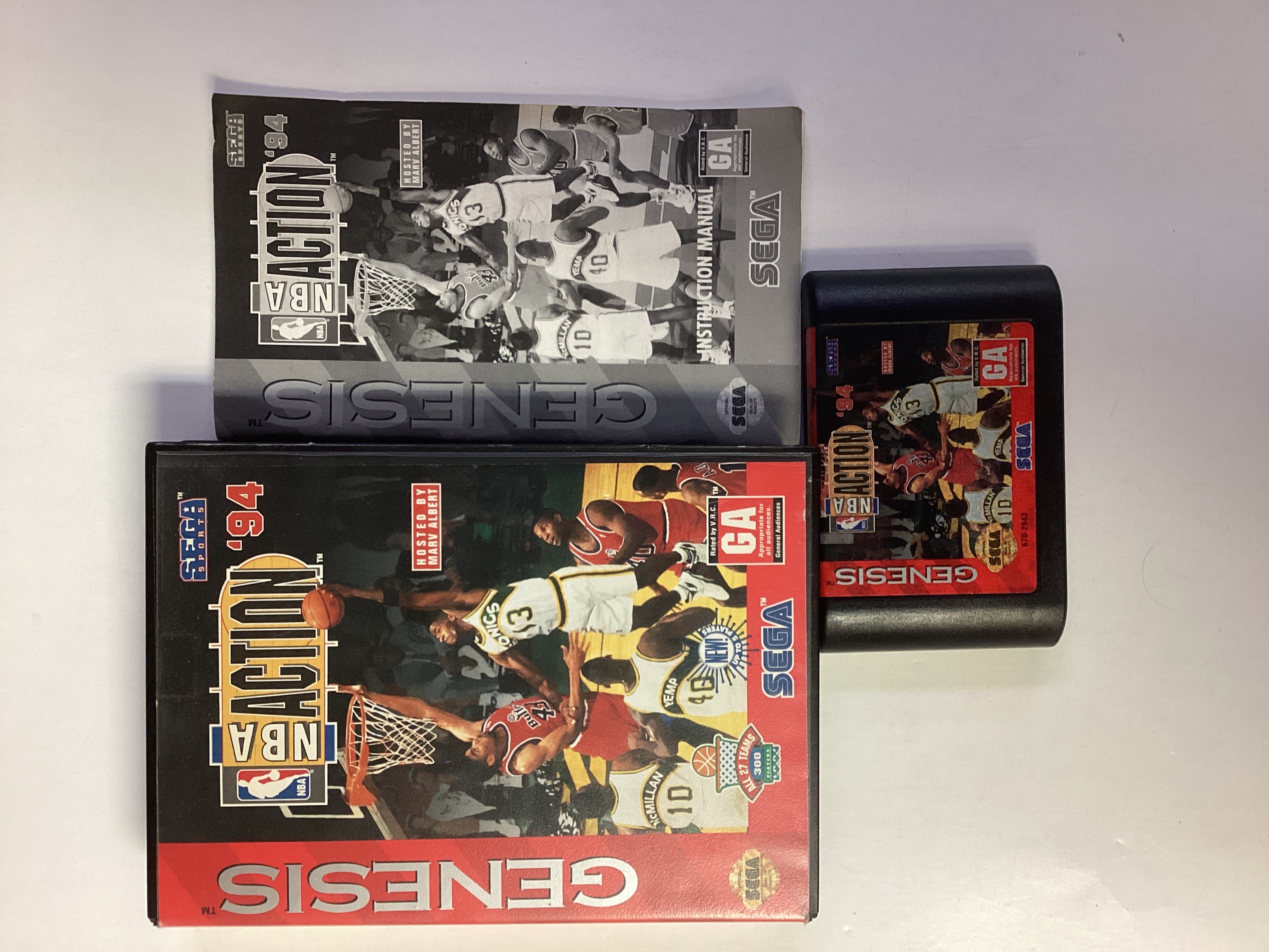 NBA Action 94- Sega Genesis Complete TESTED CIB 10086012217