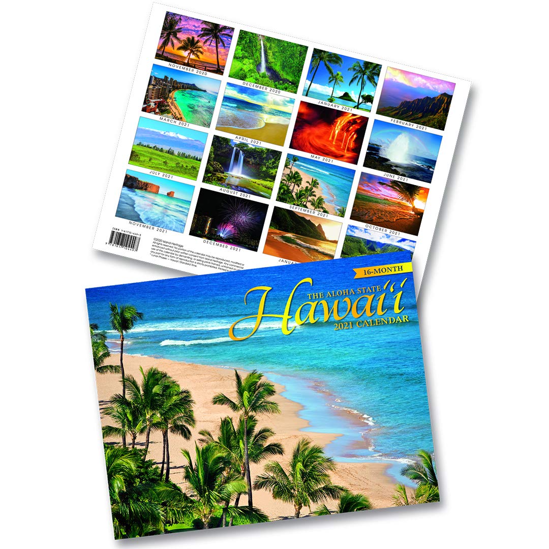 Hawaiian 2021 16 Month Trade Calendar November 2020 to