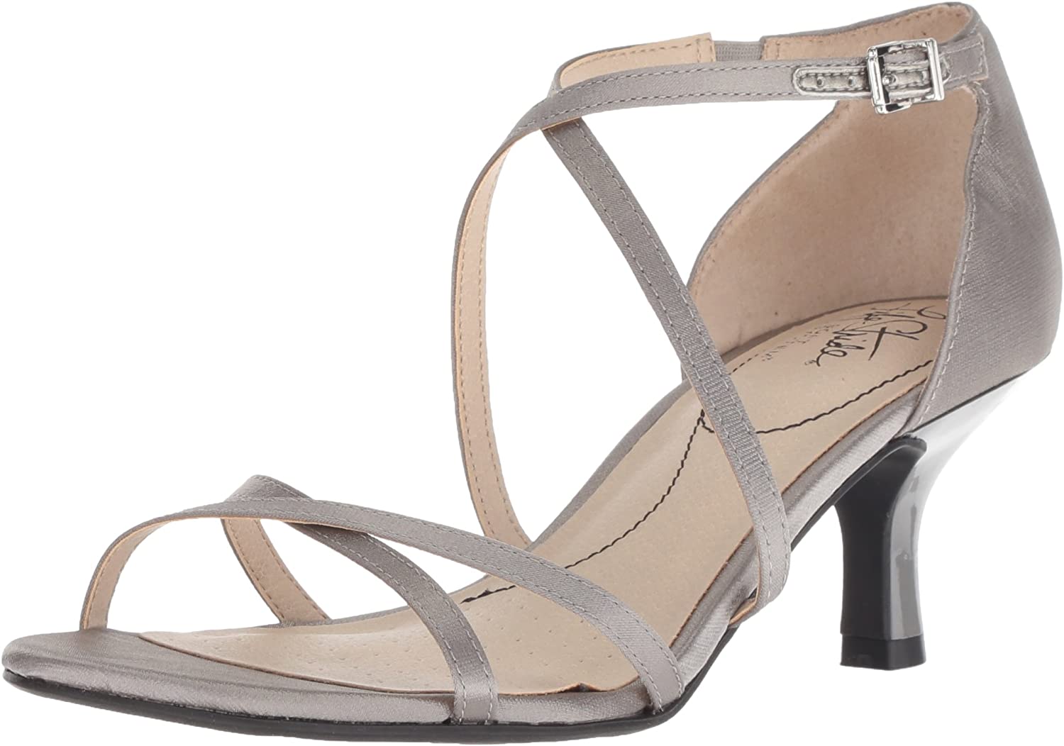 pewter color dress sandals