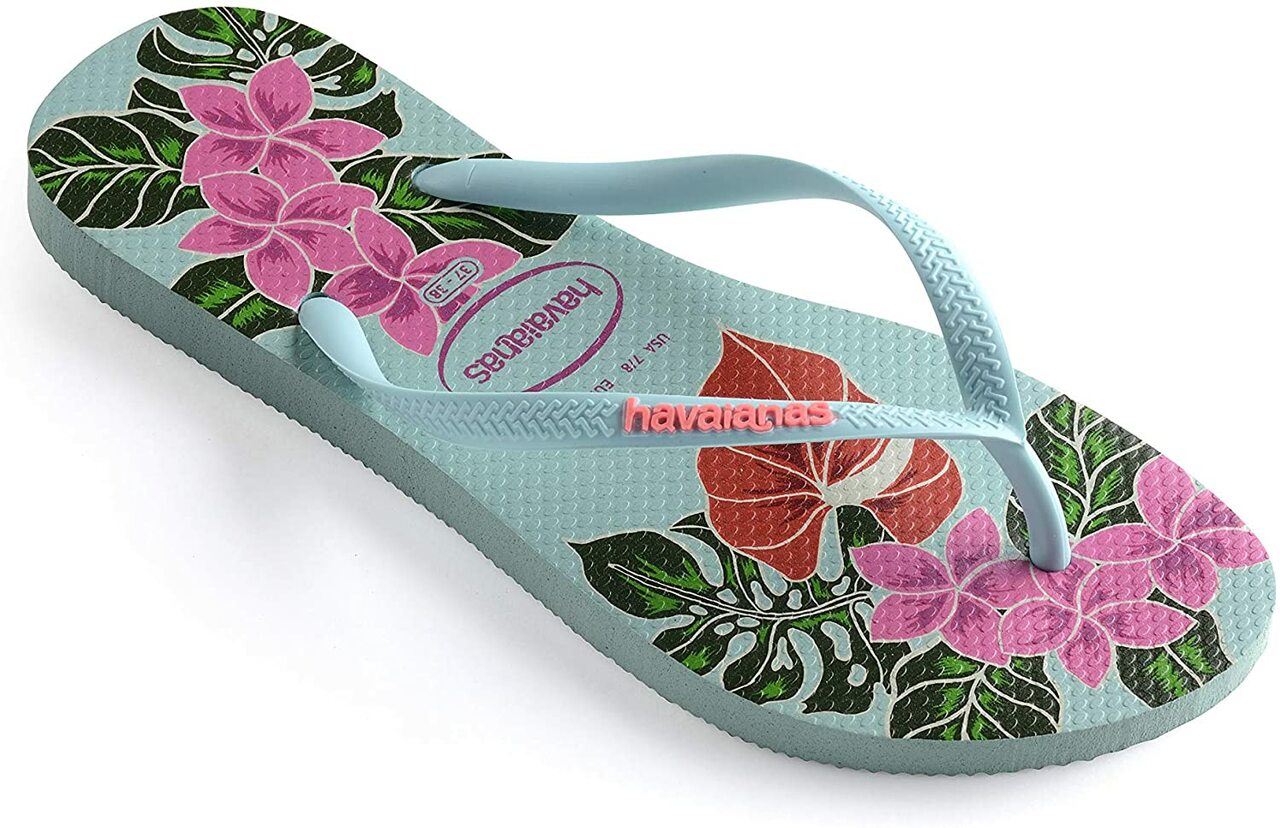 Havaianas Women's Slim Floral Sandal Ice Blue