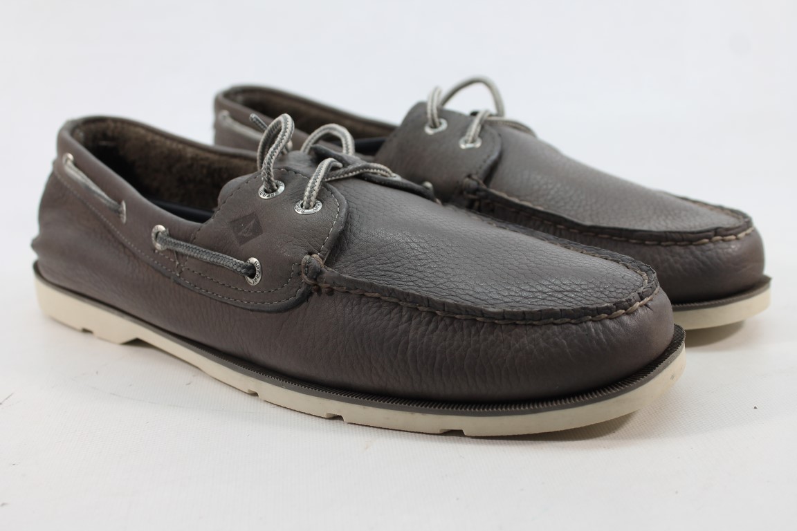Arreglo resbalón veterano Zapatos de barco gris de sotavento Sperry Top-Sider para hombre usados |  eBay