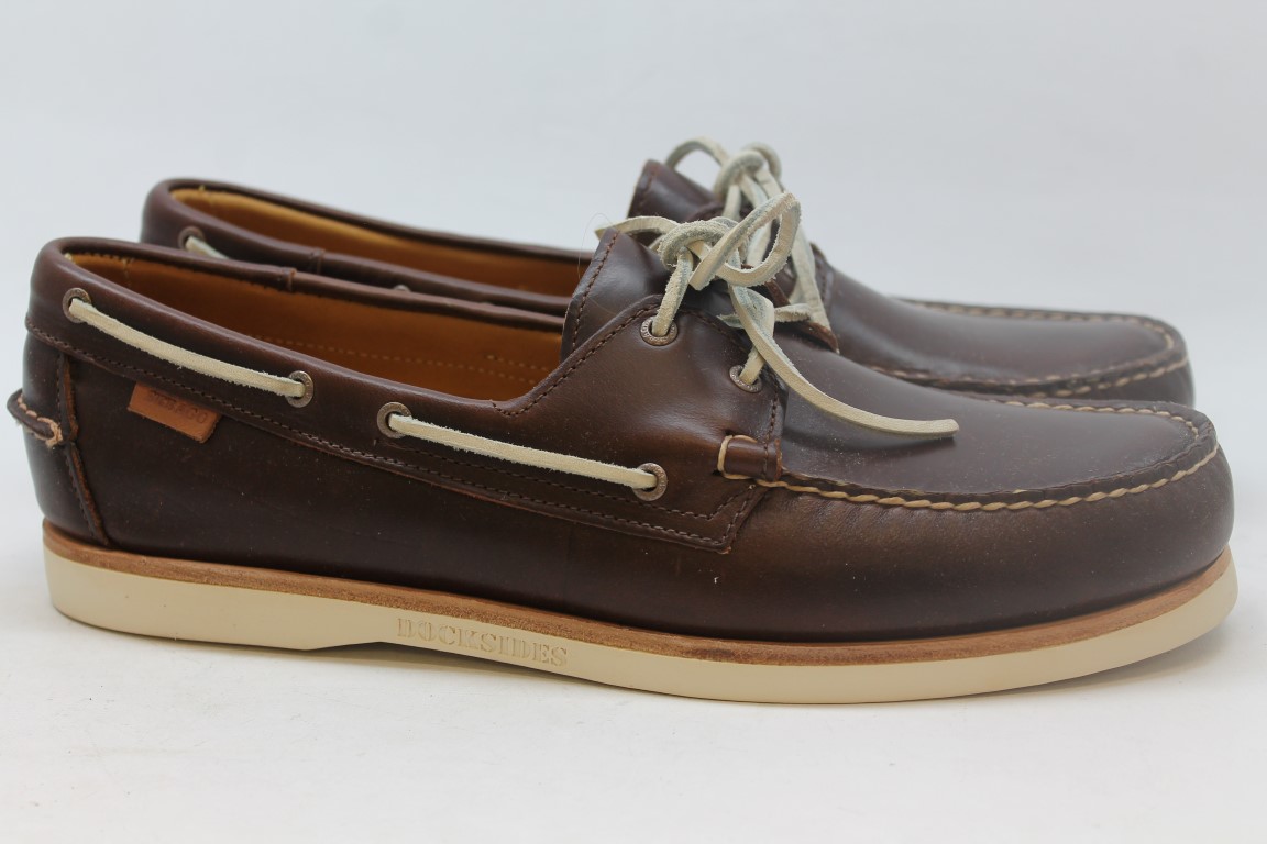 Sebago Crest Docksides Men's Dark Brown Boat Shoes (ZAP6514) | eBay