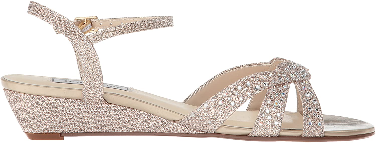 champagne wedge sandals