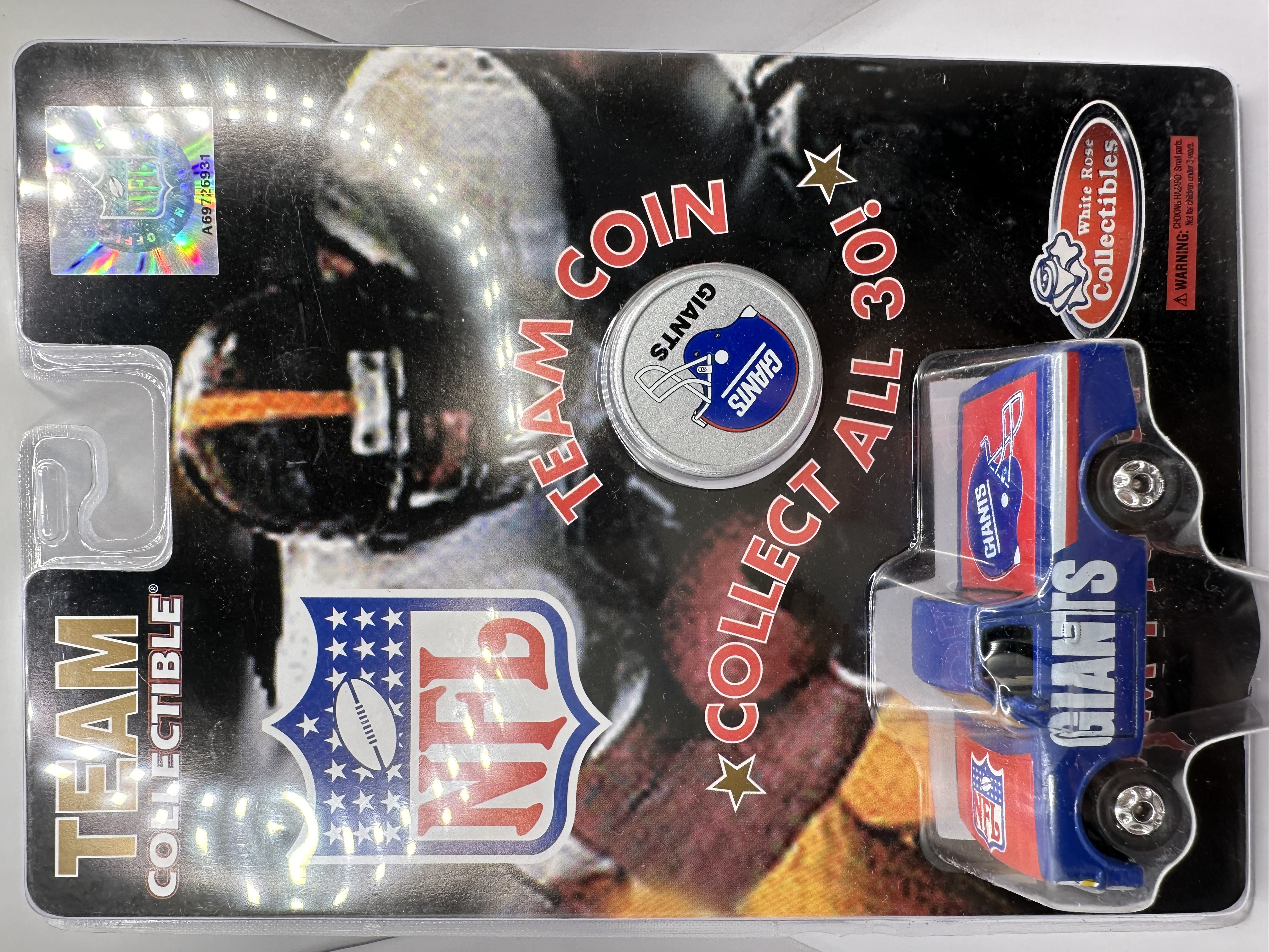 New York Giants White Rose Collectibles Team Pick up with Team Coin Toy  Vehicle | eBay