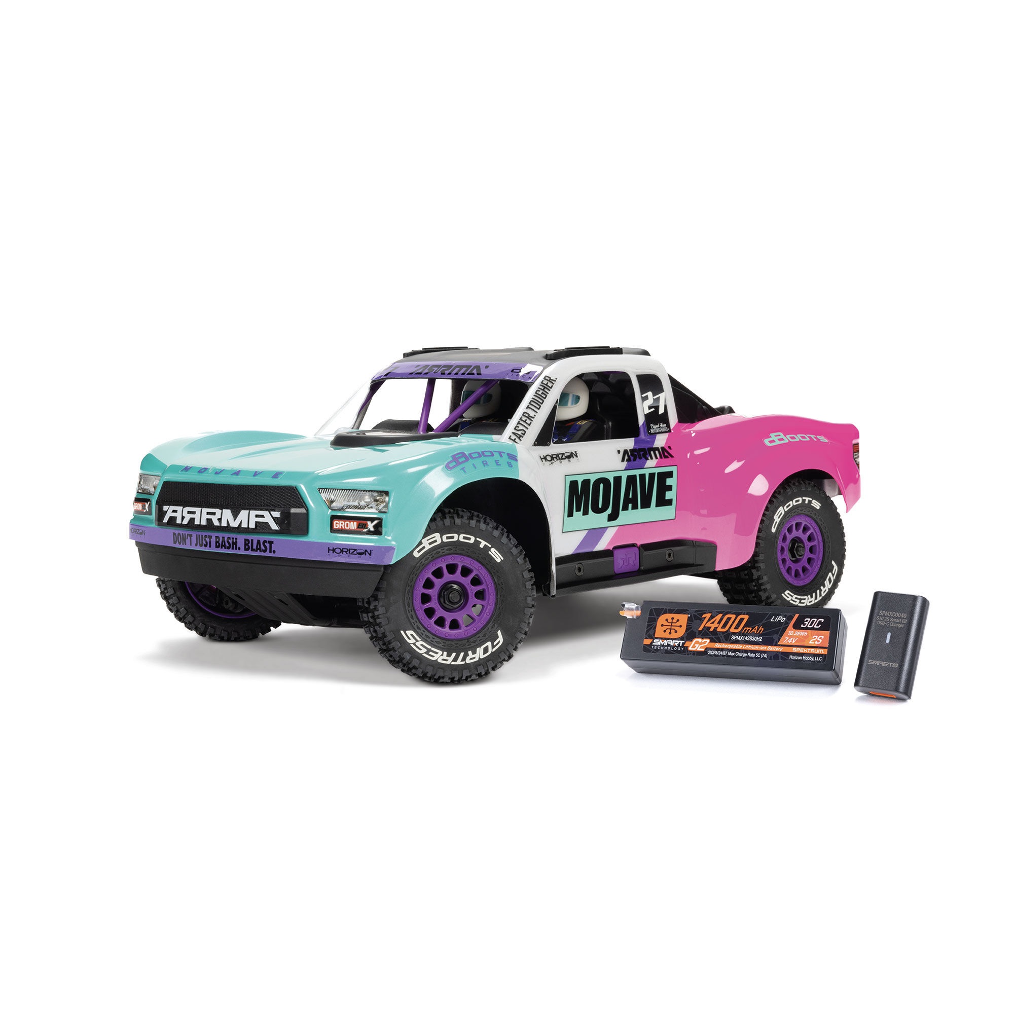 Arrma Mojave Grom 223S BLX Brushless 4x4 Small Scale Desert Truck RTR with Battery & Charger - Teal