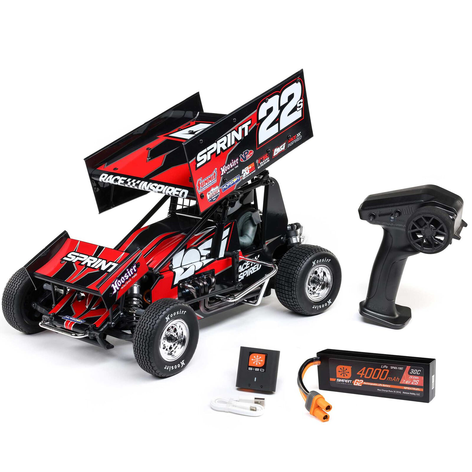 Losi LOS-2359 22S Sprint Car 2wd w/ Battery & Charger Red 1/10 | eBay
