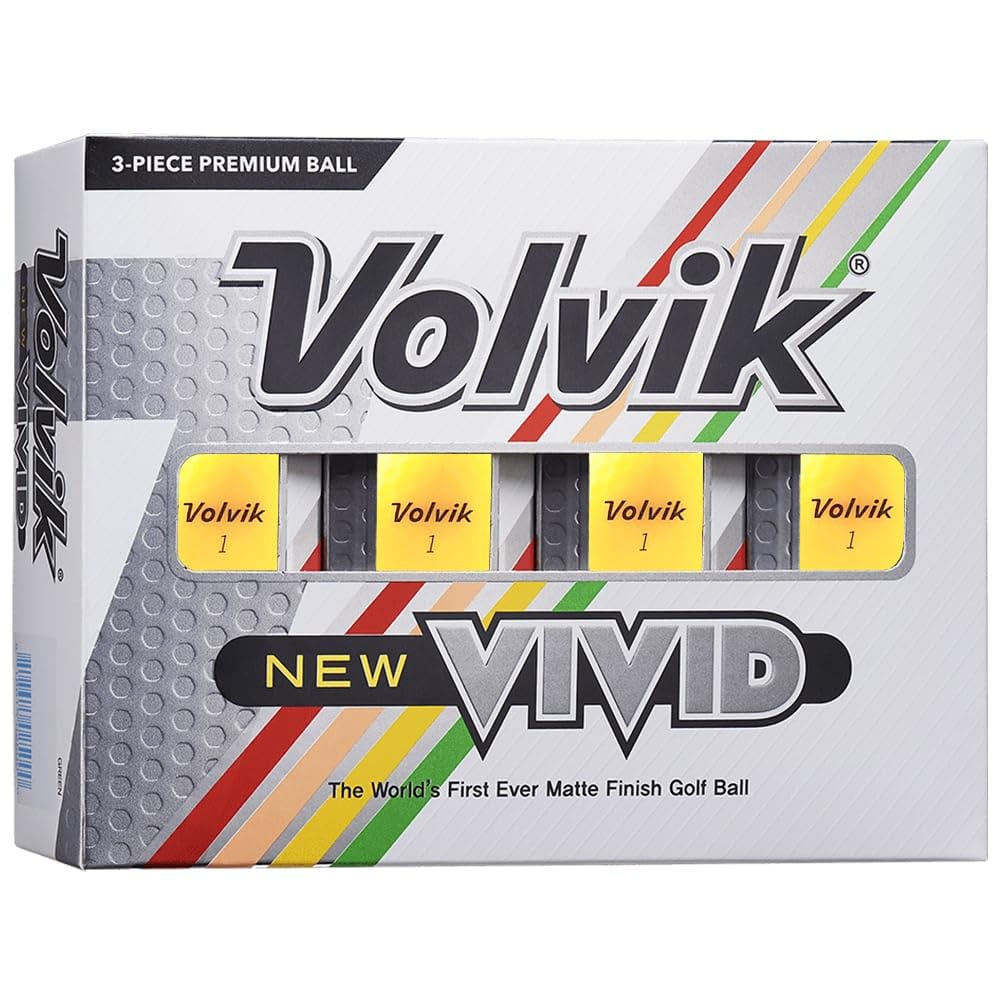 Volvik Vivid Matte Finish Golf Balls 12 (1 Dozen) Matte Yellow