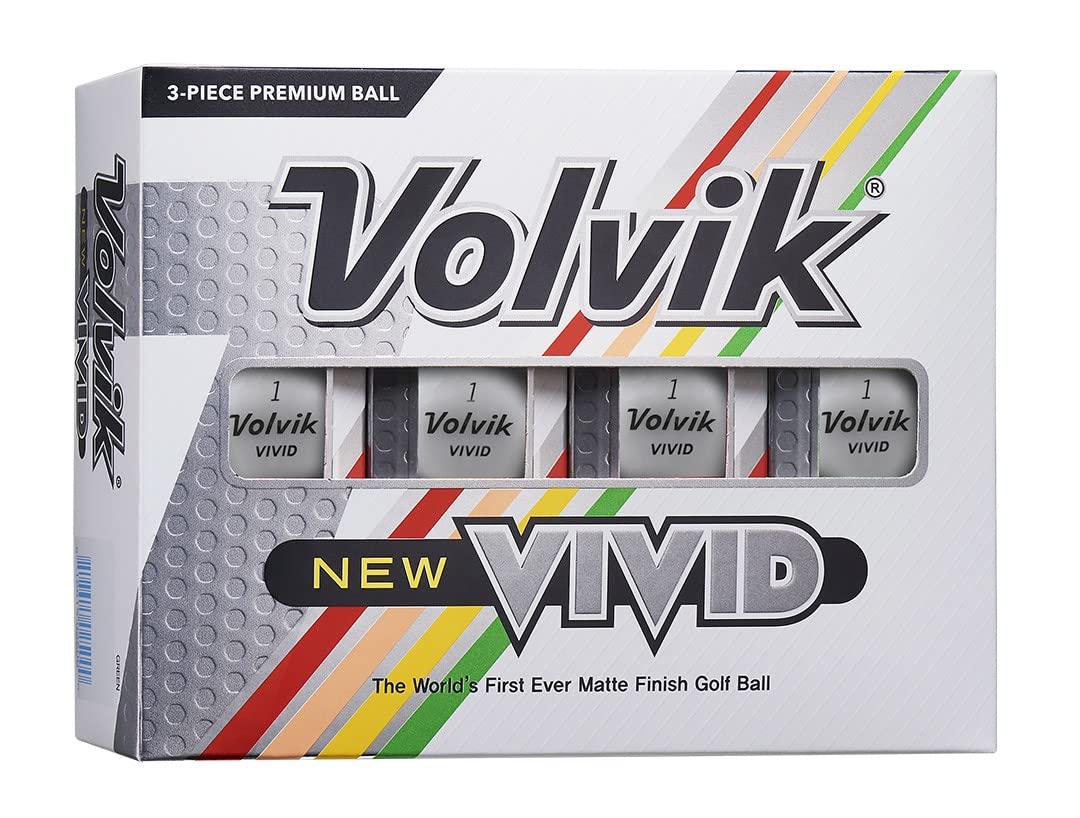 Volvik Vivid Matte Finish Golf Balls 12 (1 Dozen) Matte Yellow