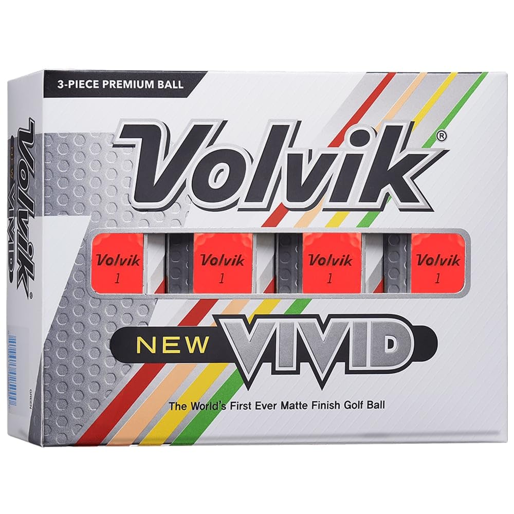 Volvik Vivid Matte Finish Golf Balls 12 (1 Dozen) Matte Yellow